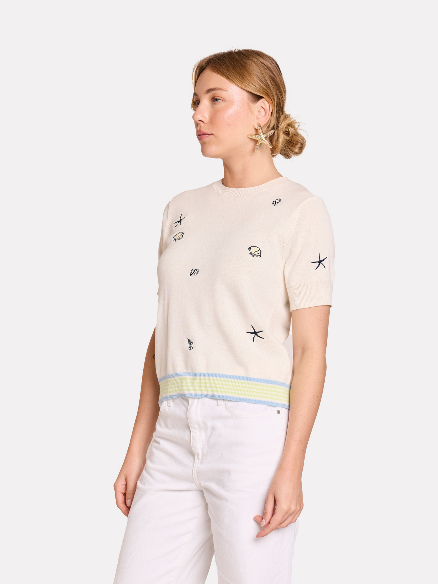 Shell Embroidery Tee