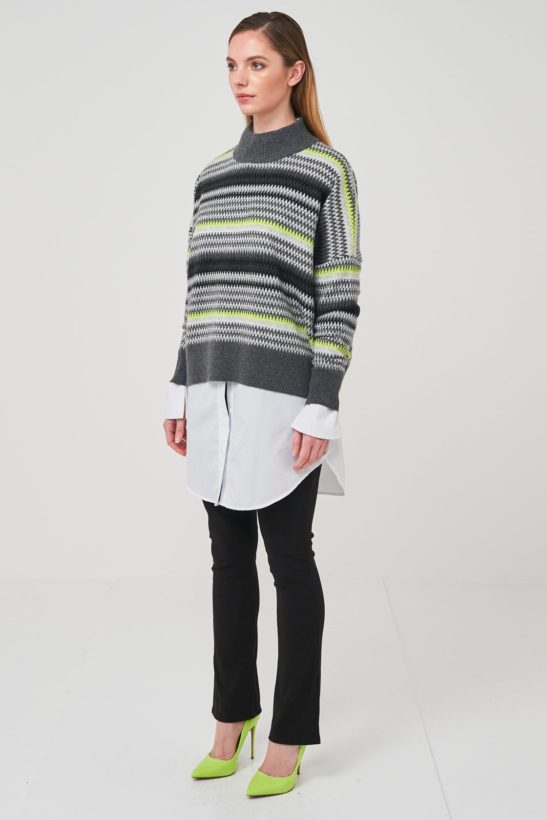 Georgie Fairisle Funnel Neck Brodie Cashmere