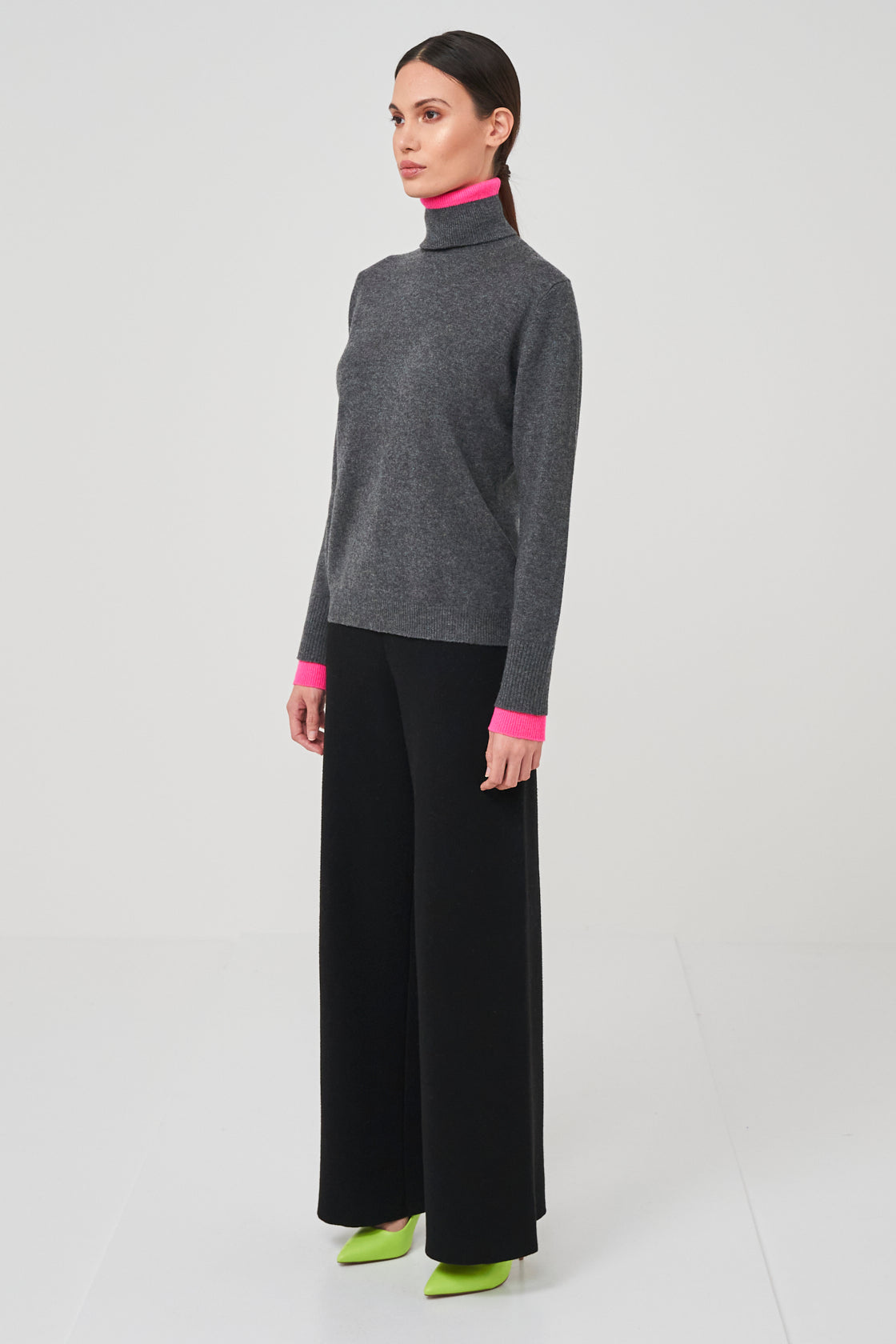 Contrast Roll Neck Jumper