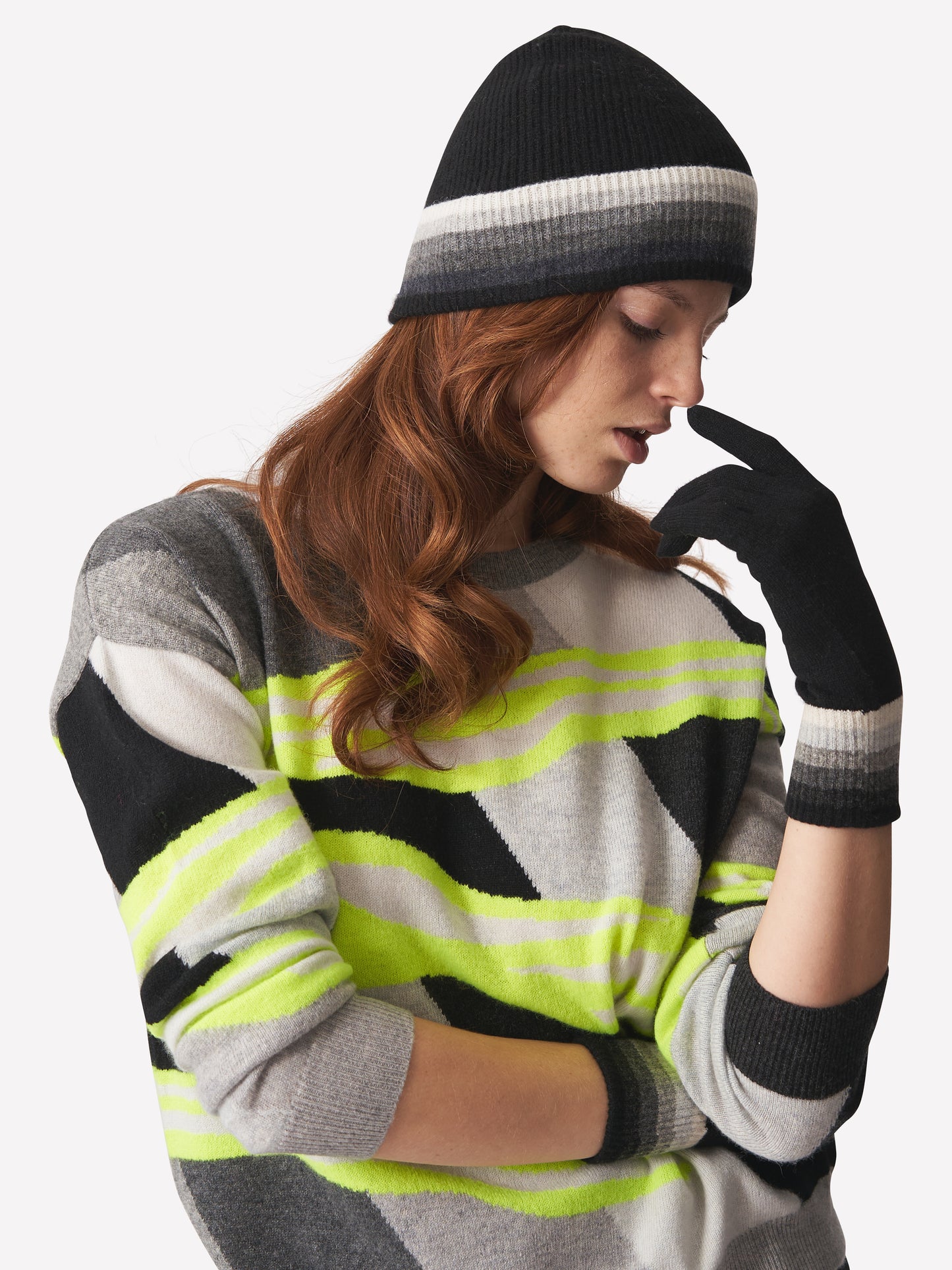 Rainbow Stripe Cashmere Gloves