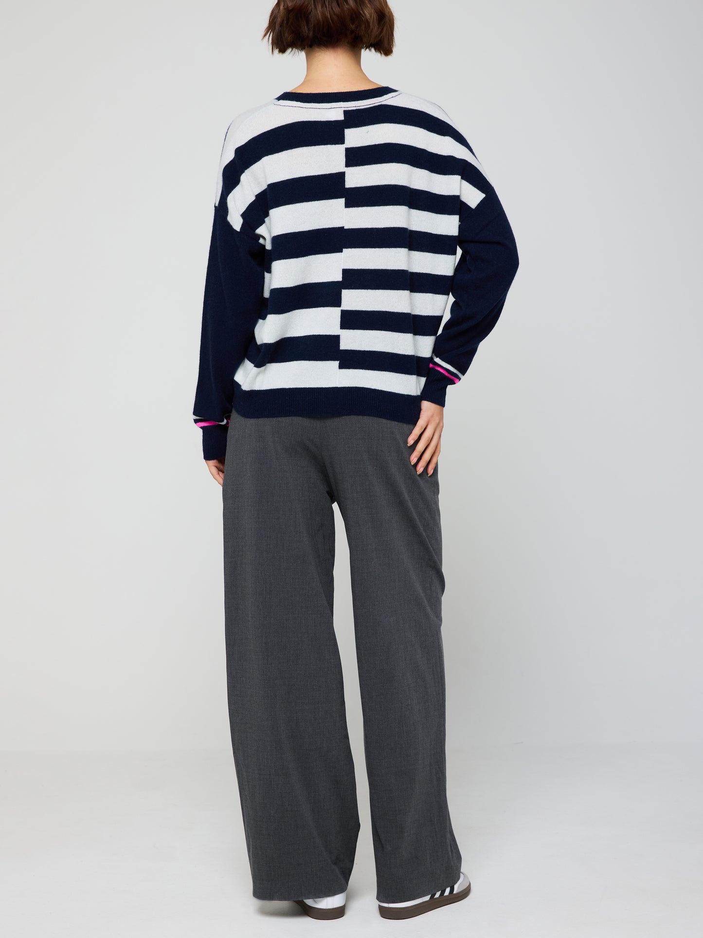 Pepper Stripe Cashmere Crew Neck