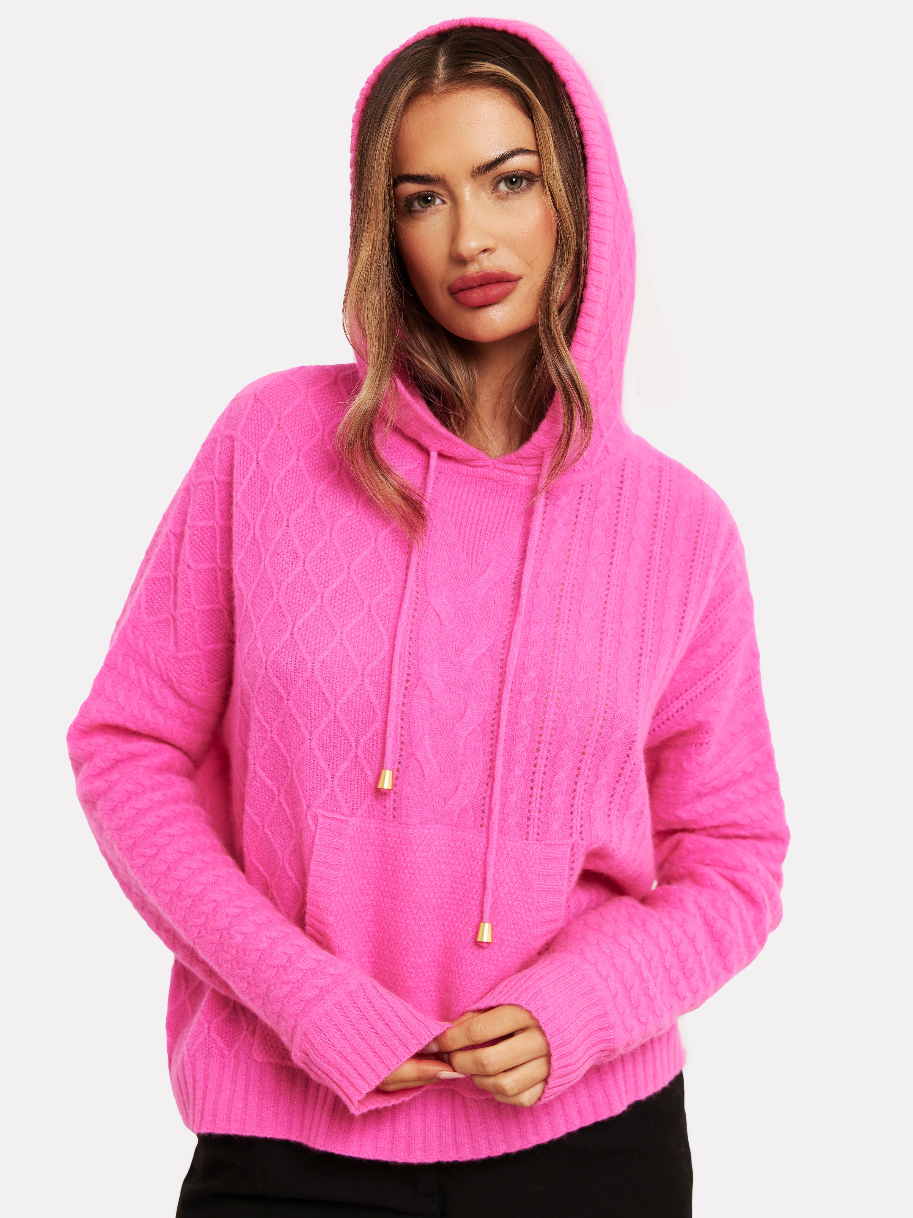 Pink cashmere hoodie sale