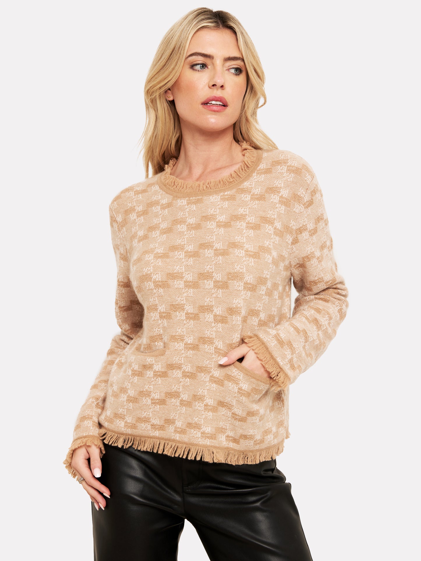 Gabriella Woven Cashmere Round Neck