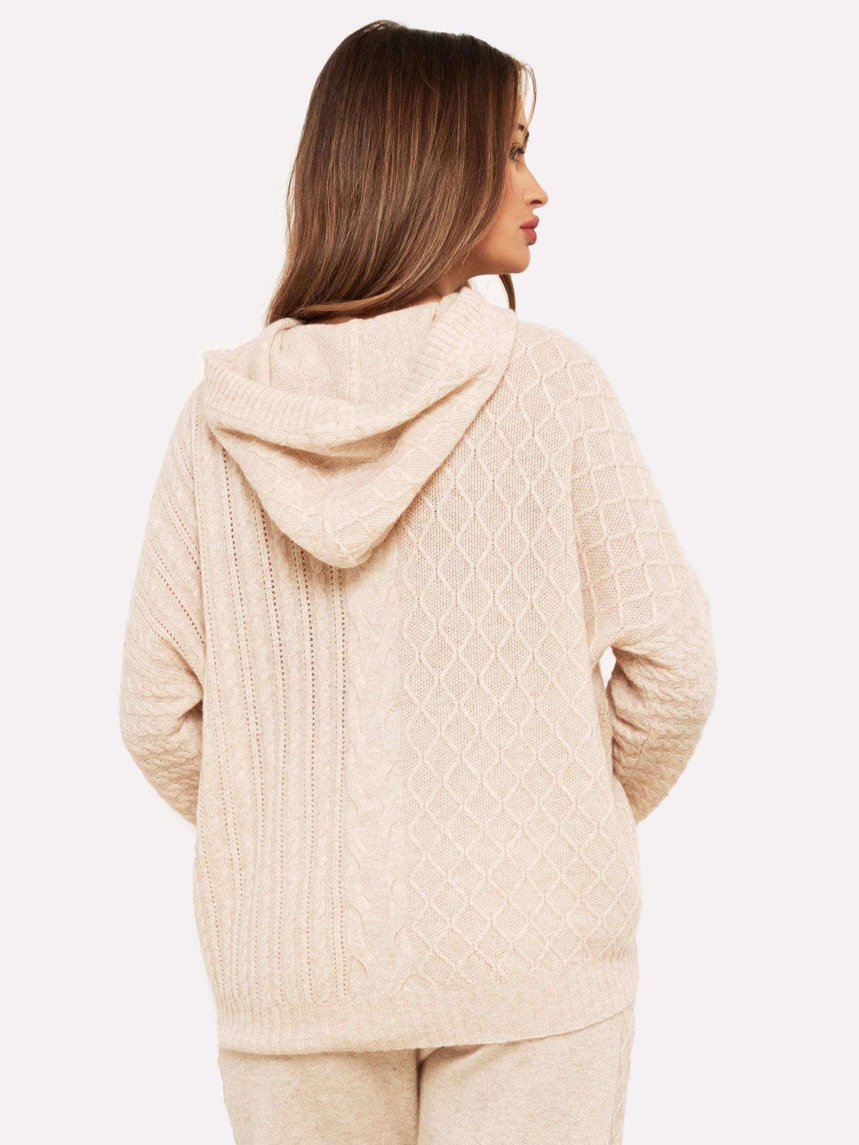 Cheapest Cashmere Cable-Front Hoodie NEW