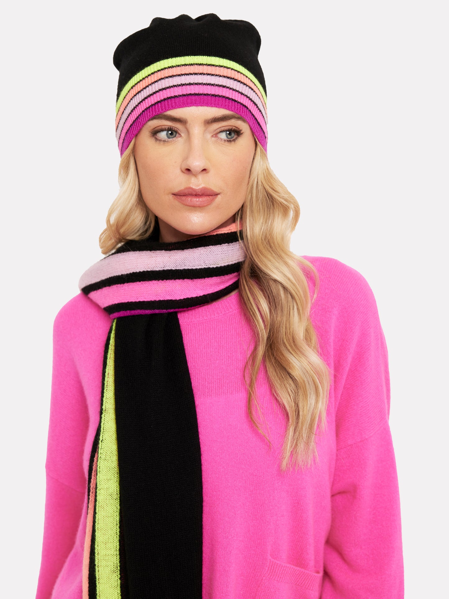 Rainbow Stripe Cashmere Scarf