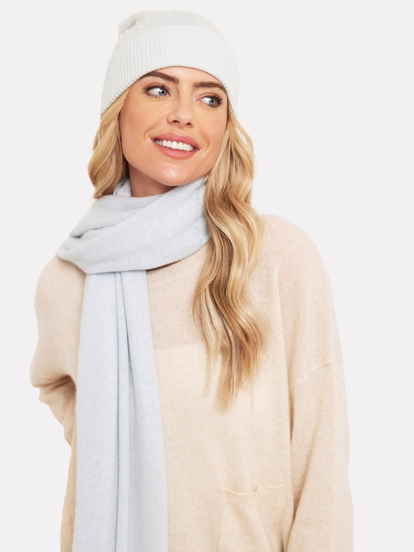 Pearl Pom Cashmere Hat