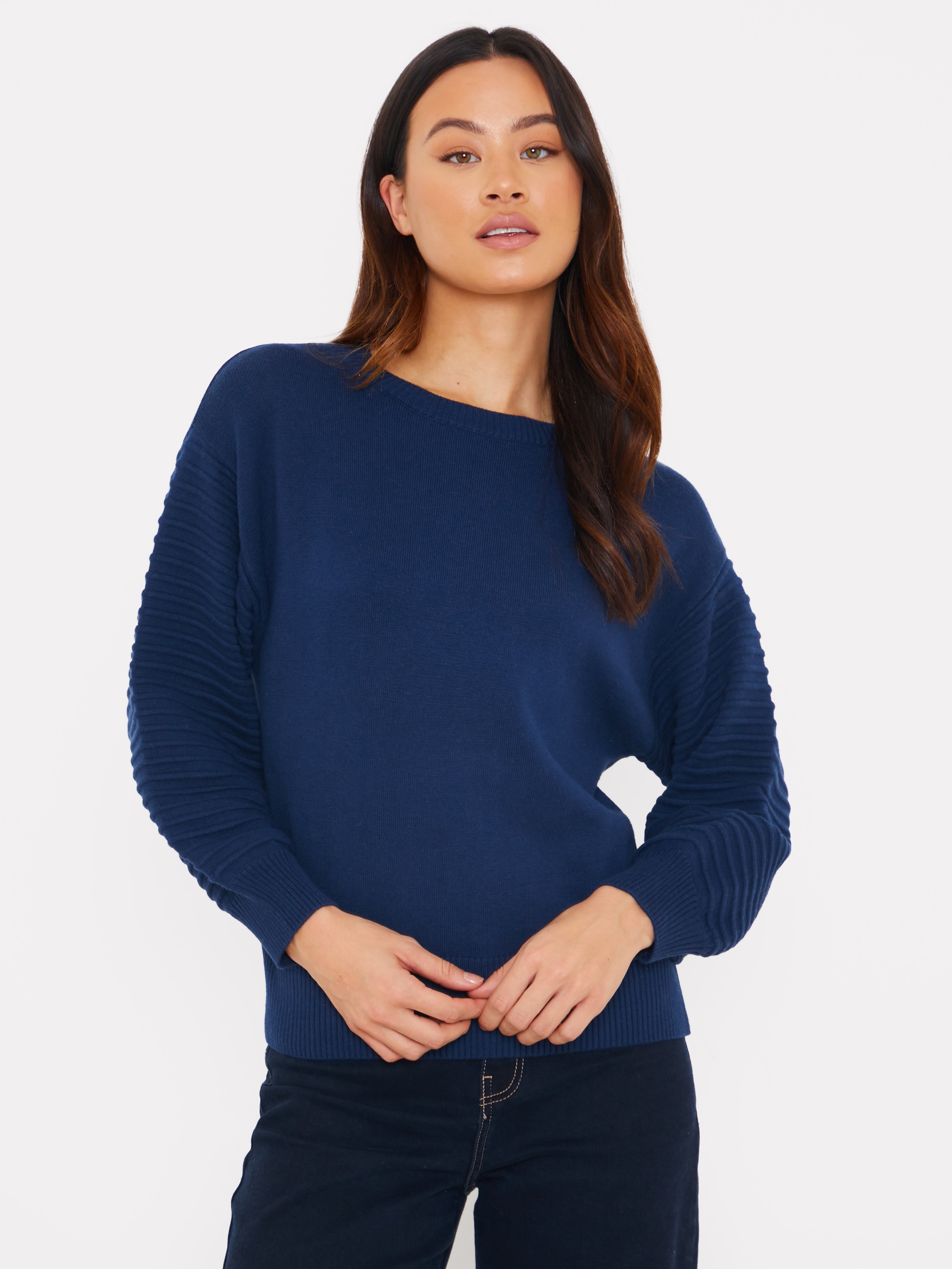 Textured Balloon Sleeve Jumper