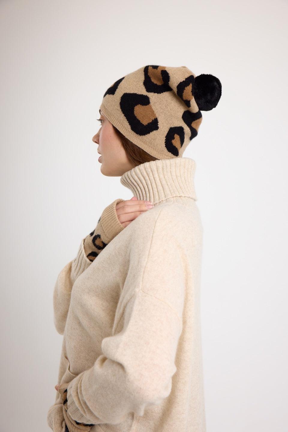 Animal Cashmere Pom Hat