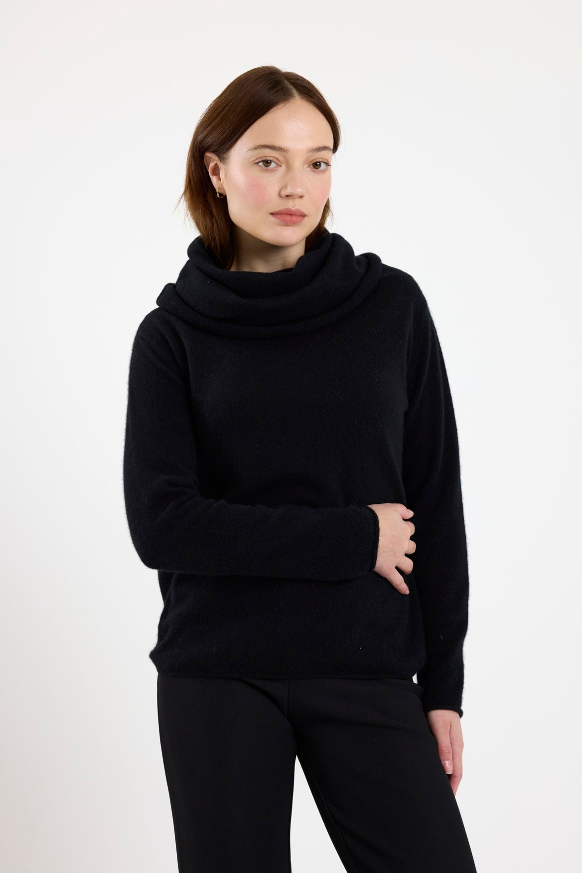 Hannah Hooded Cashmere Cowl Neck Jumper
