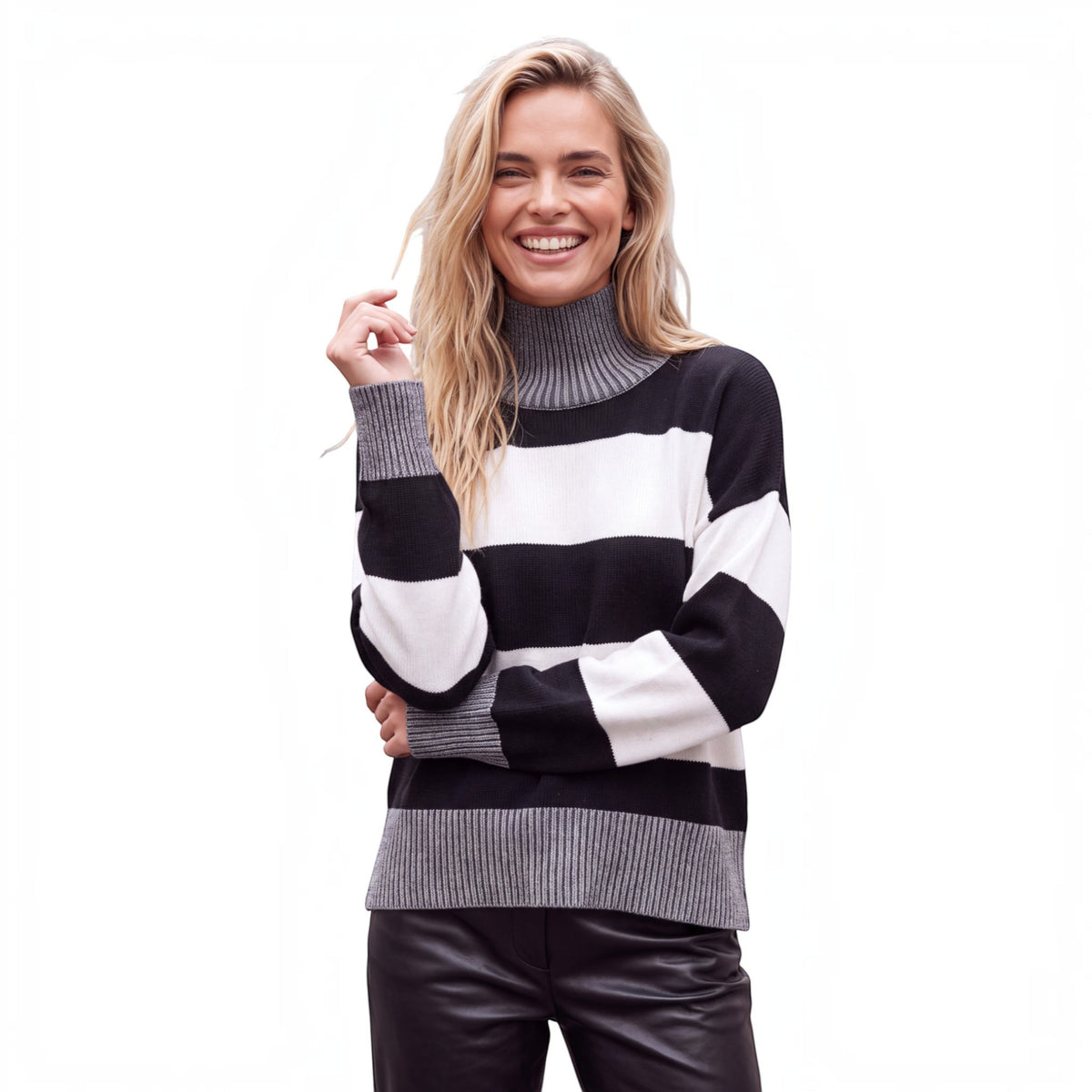 BETTY STRIPE HIGH NECK