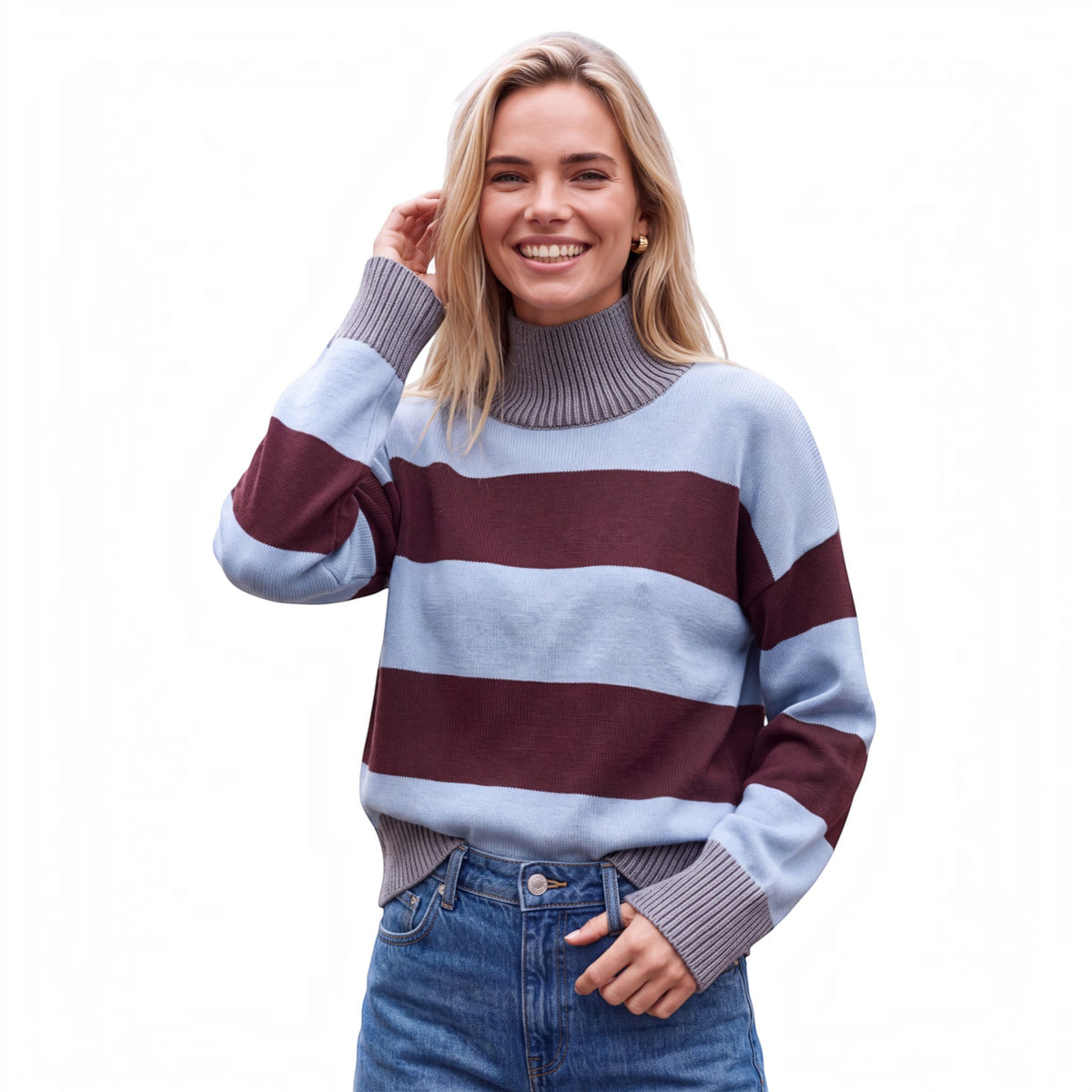 BETTY STRIPE HIGH NECK