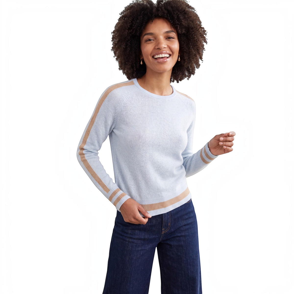 CATHY SLEEVE STRIPE CREW