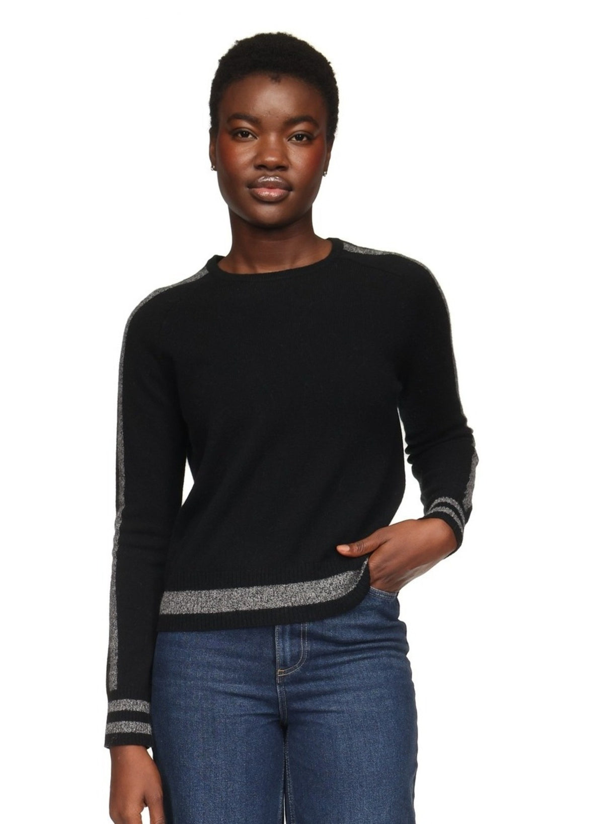 CATHY SLEEVE STRIPE CREW
