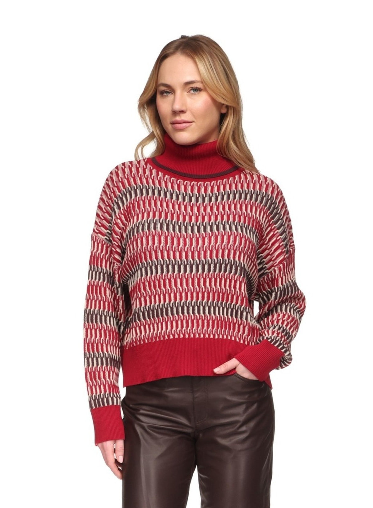 WAVE STITCH ROLL NECK