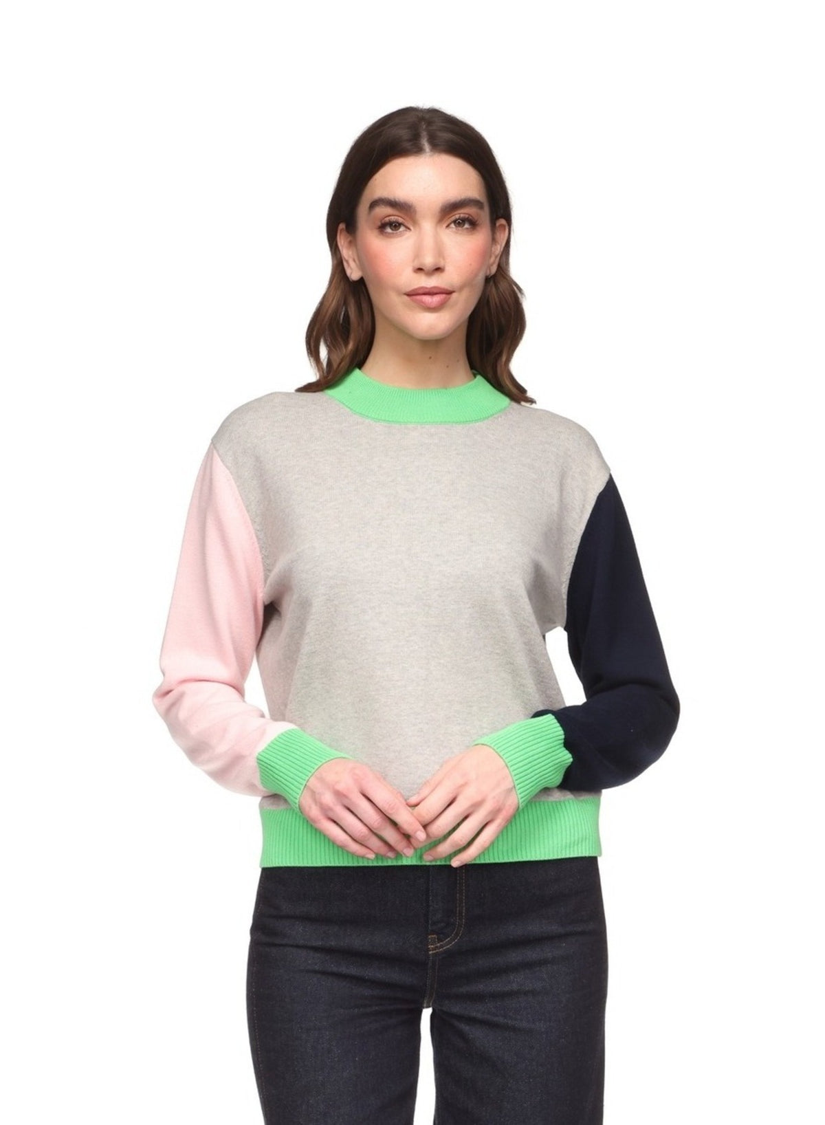 STACEY CONTRAST SLEEVE CREW