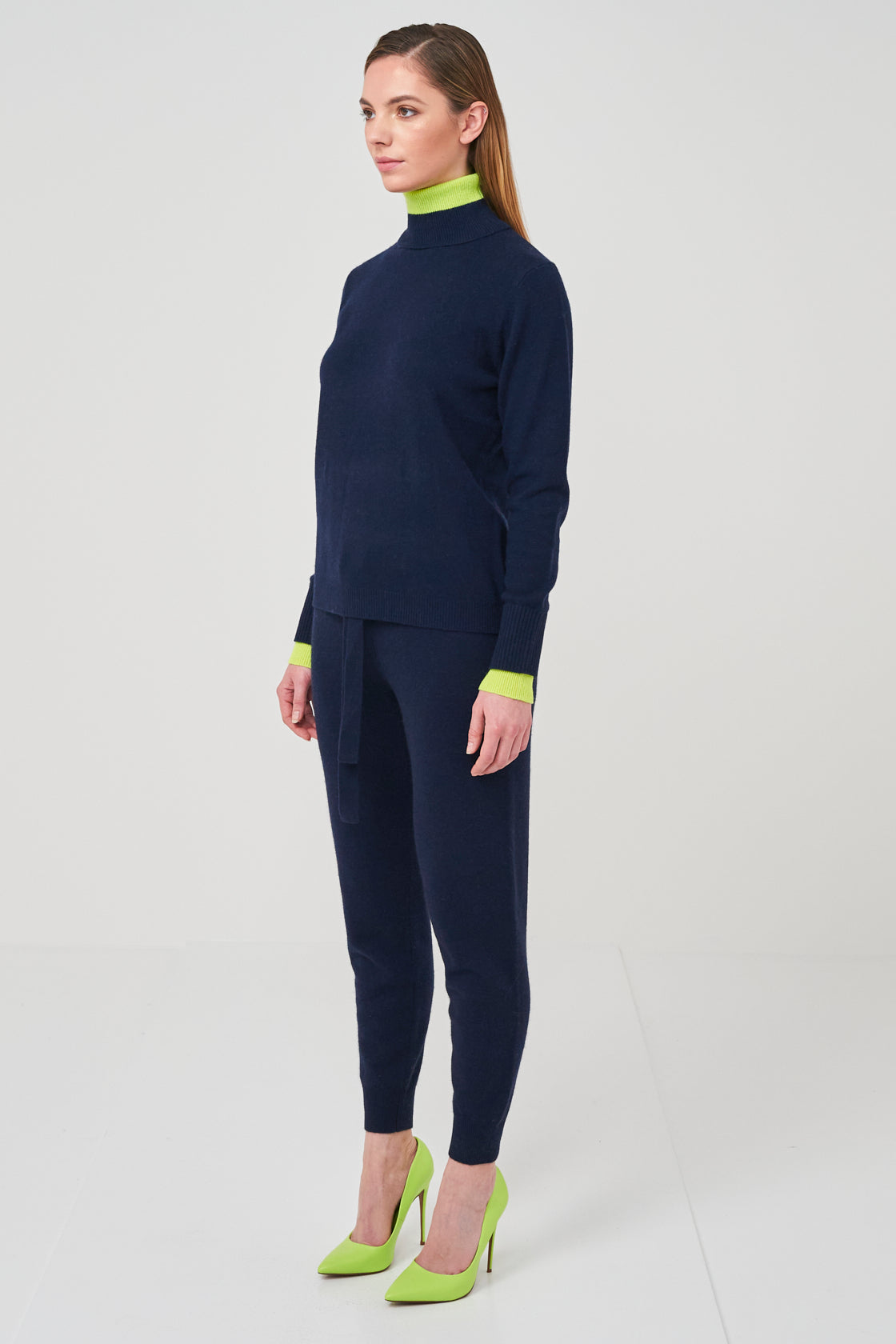 Contrast Roll Neck Jumper