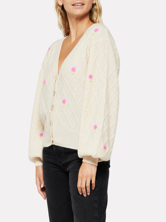 Freya Floral Embroidered Cashmere Cardigan