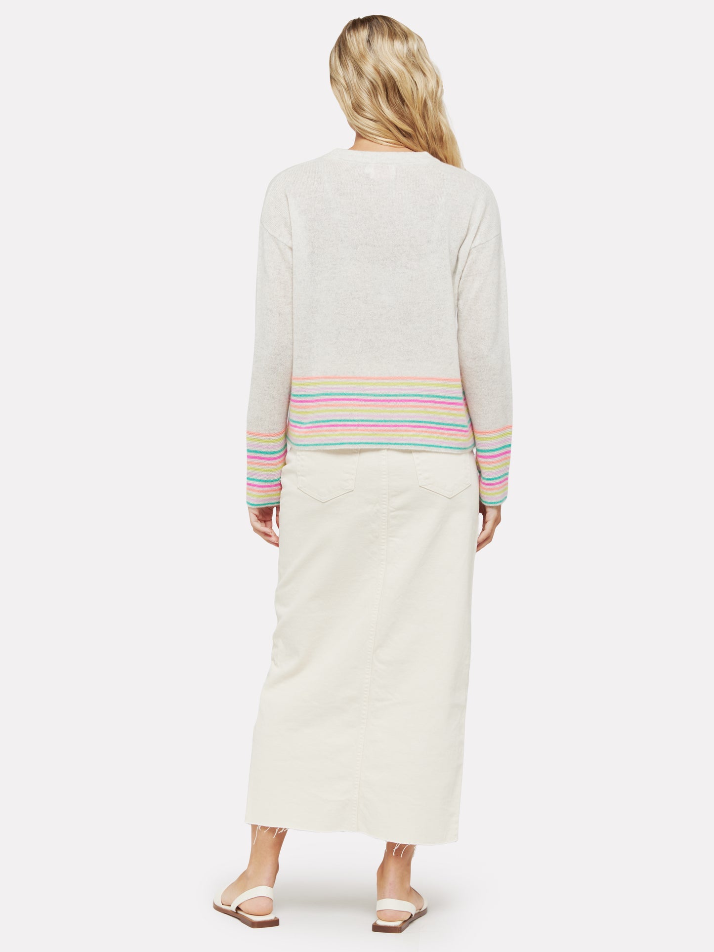 Stripe Pearl Cashmere Knit