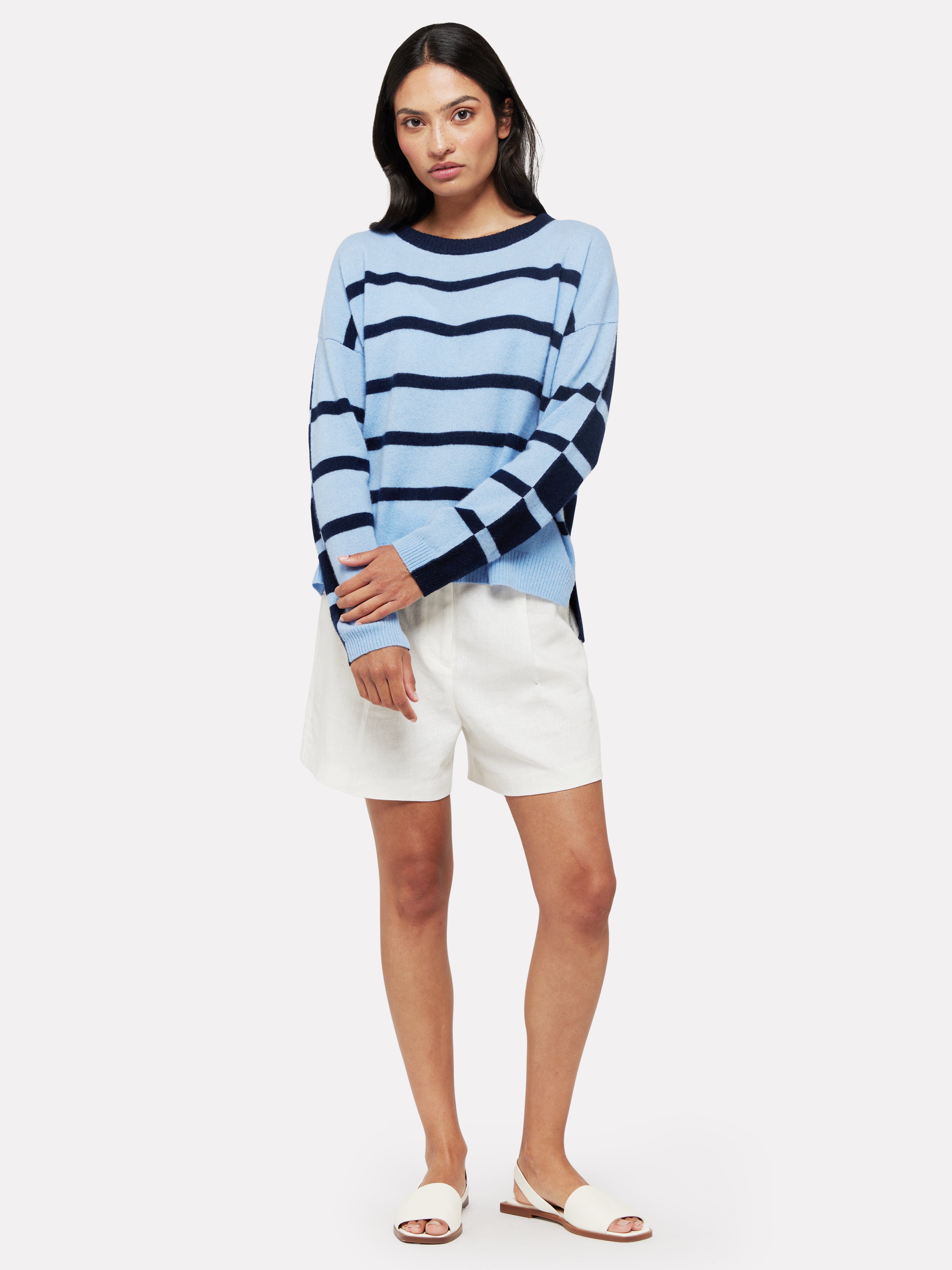 Boxy Stripe Cashmere Knit