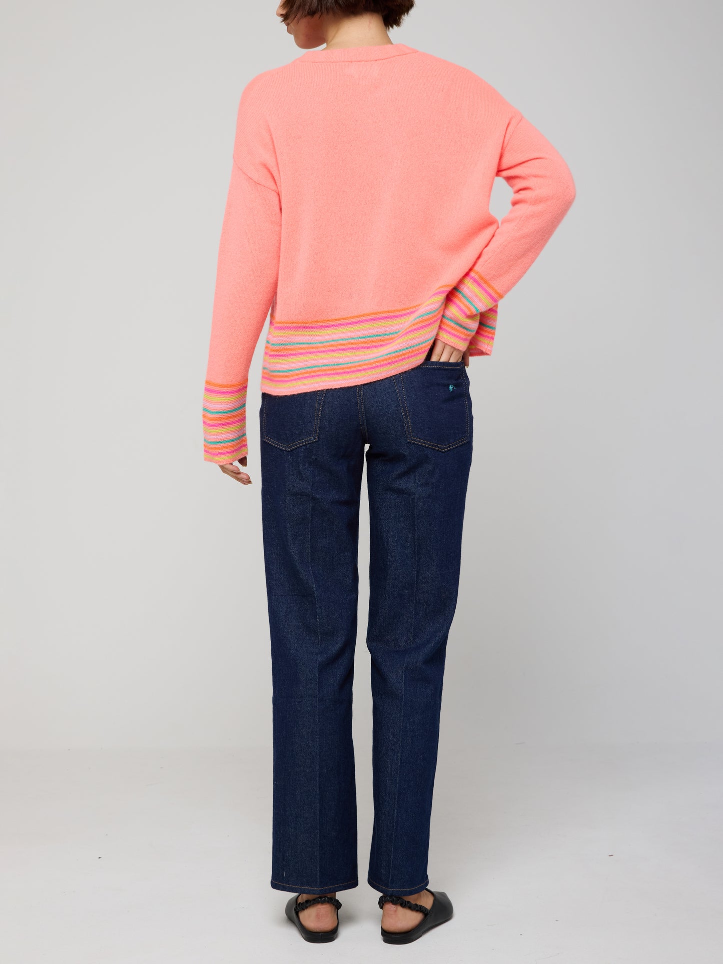 Stripe Pearl Cashmere Knit