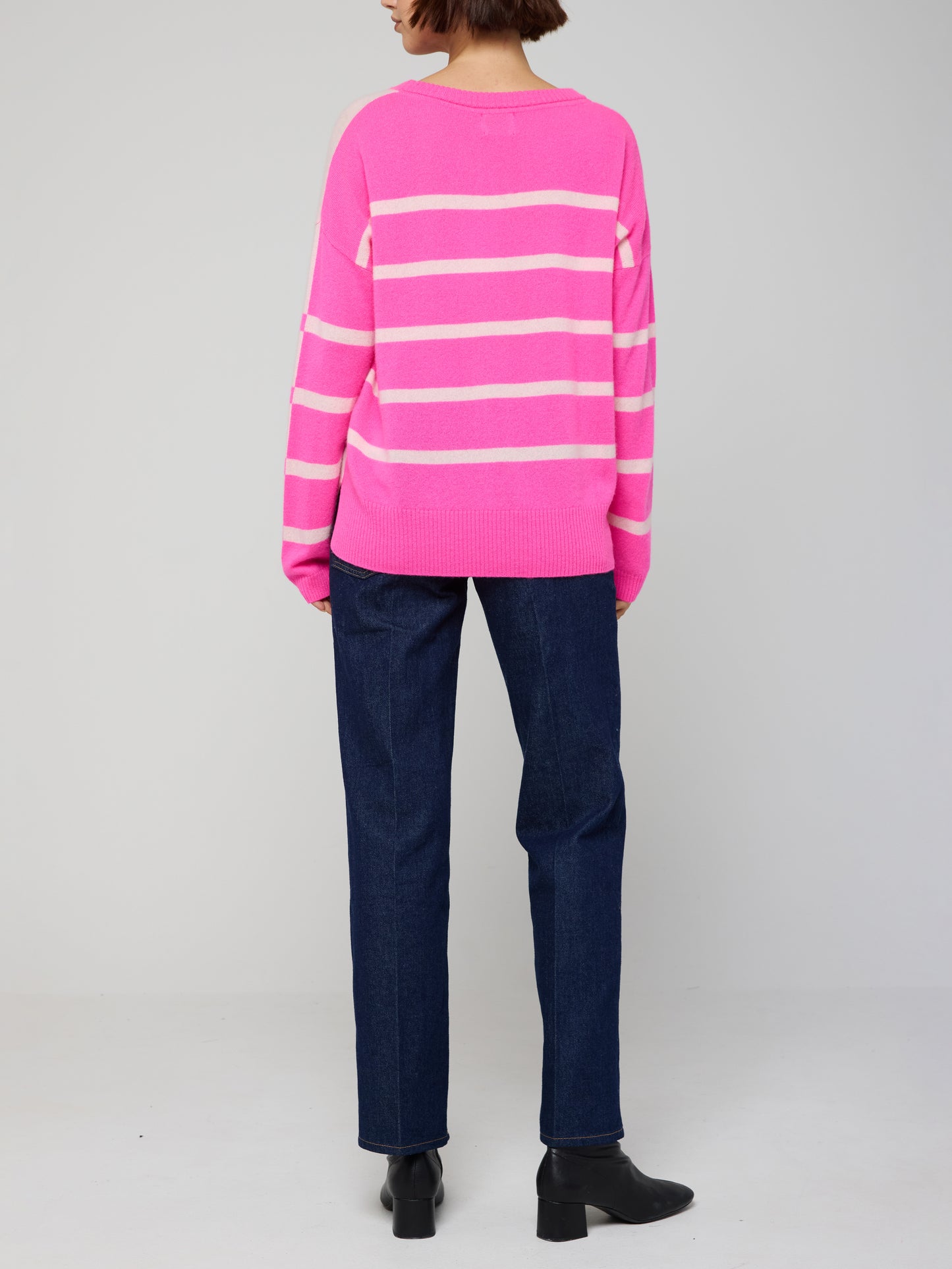 Stripe Cashmere Round Neck