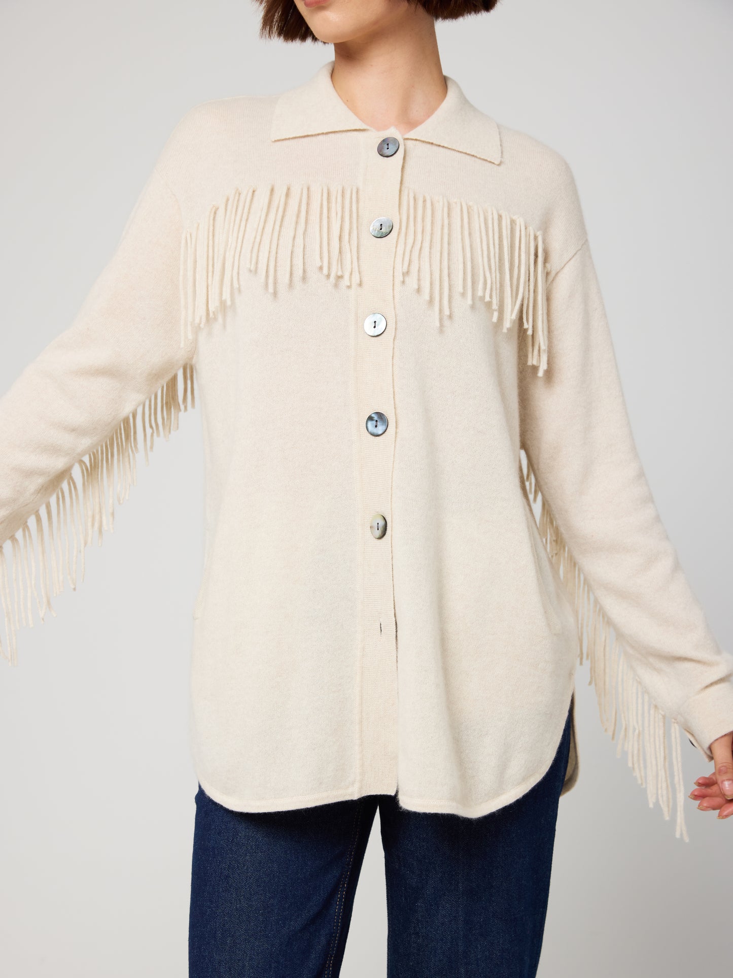 Imogen Fringe Cashmere Jacket