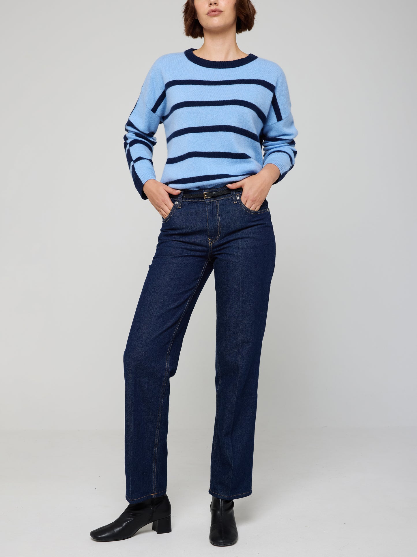 Stripe Cashmere Round Neck