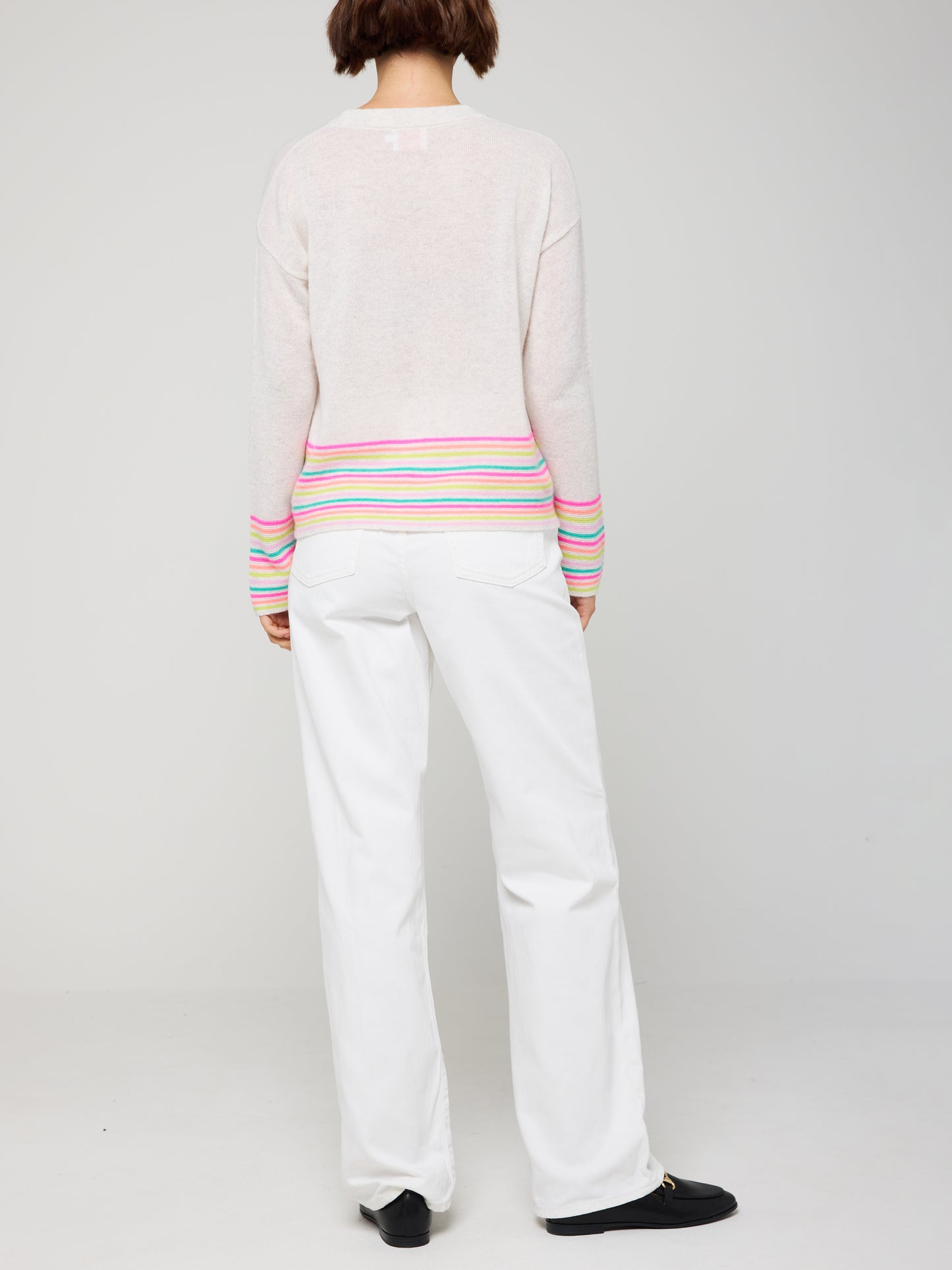 Stripe Pearl Cashmere Knit