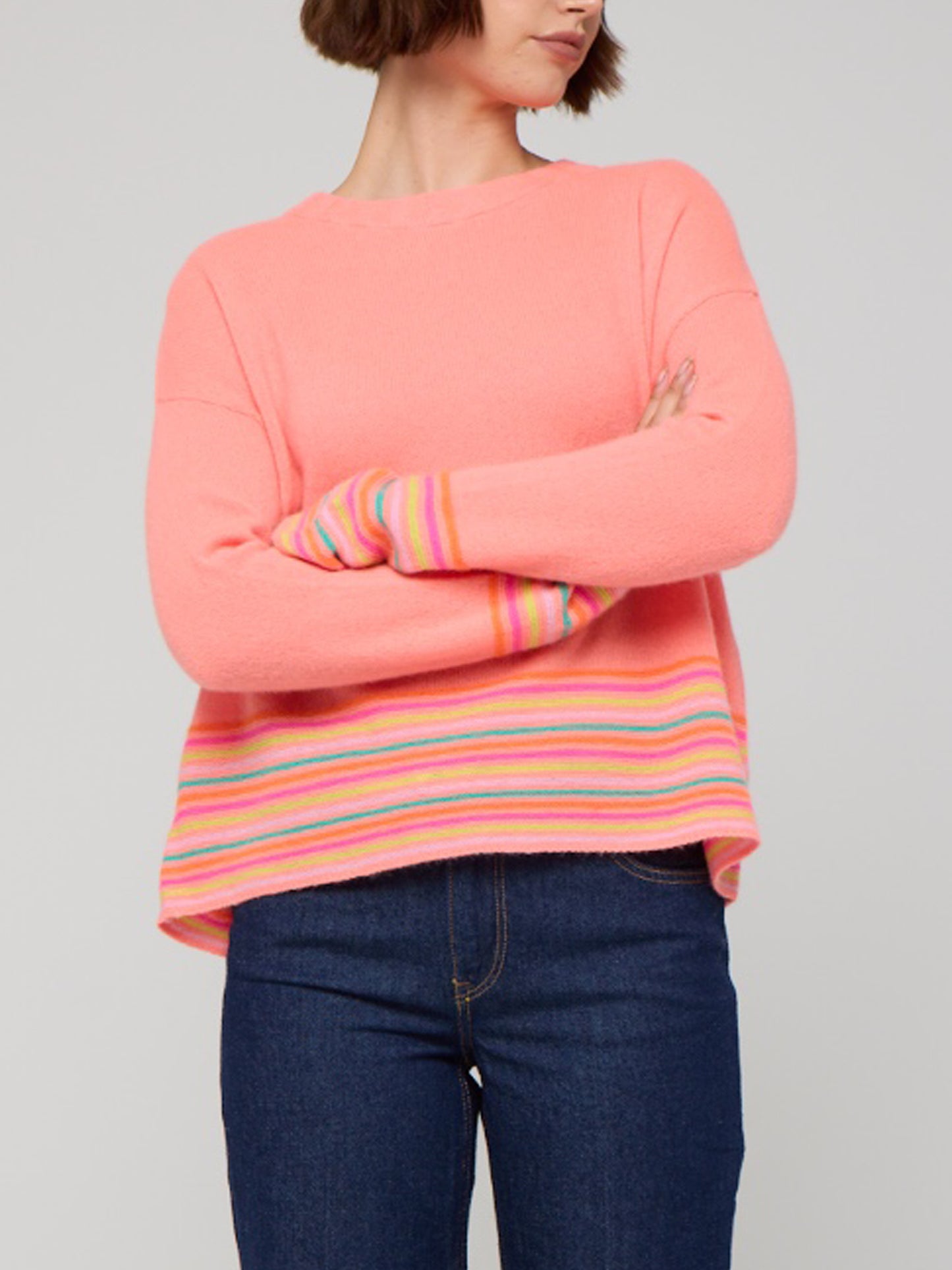 Stripe Pearl Cashmere Knit