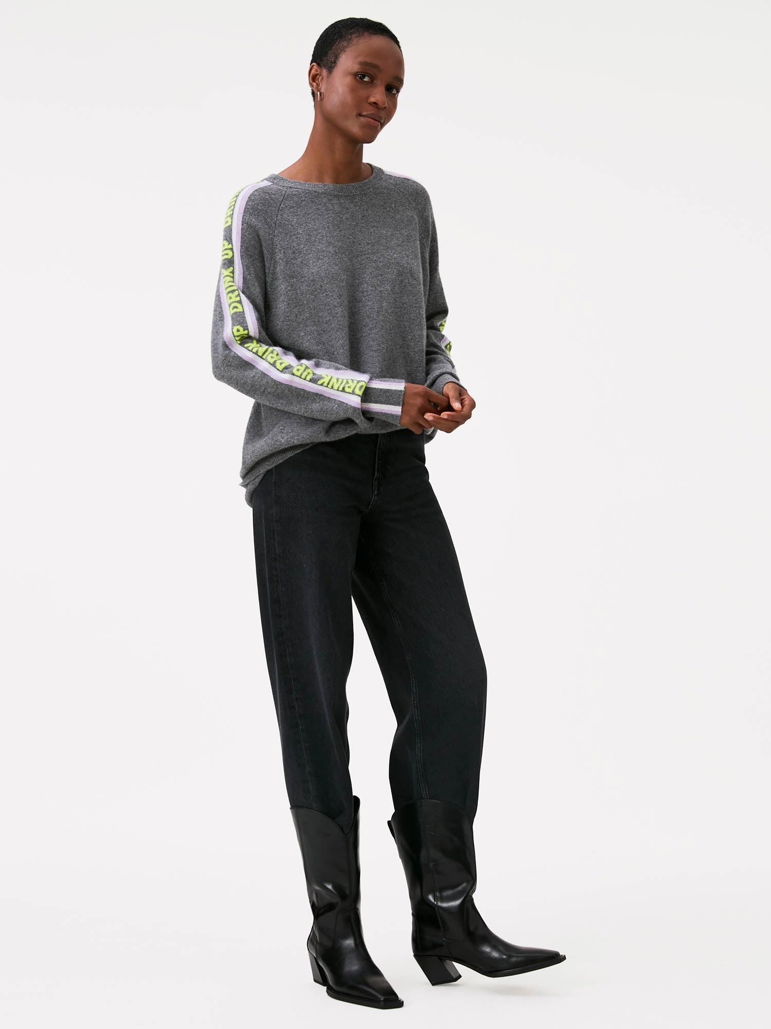 Drink Up Ski Down Boyfriend Jumper Brodie Cashmere