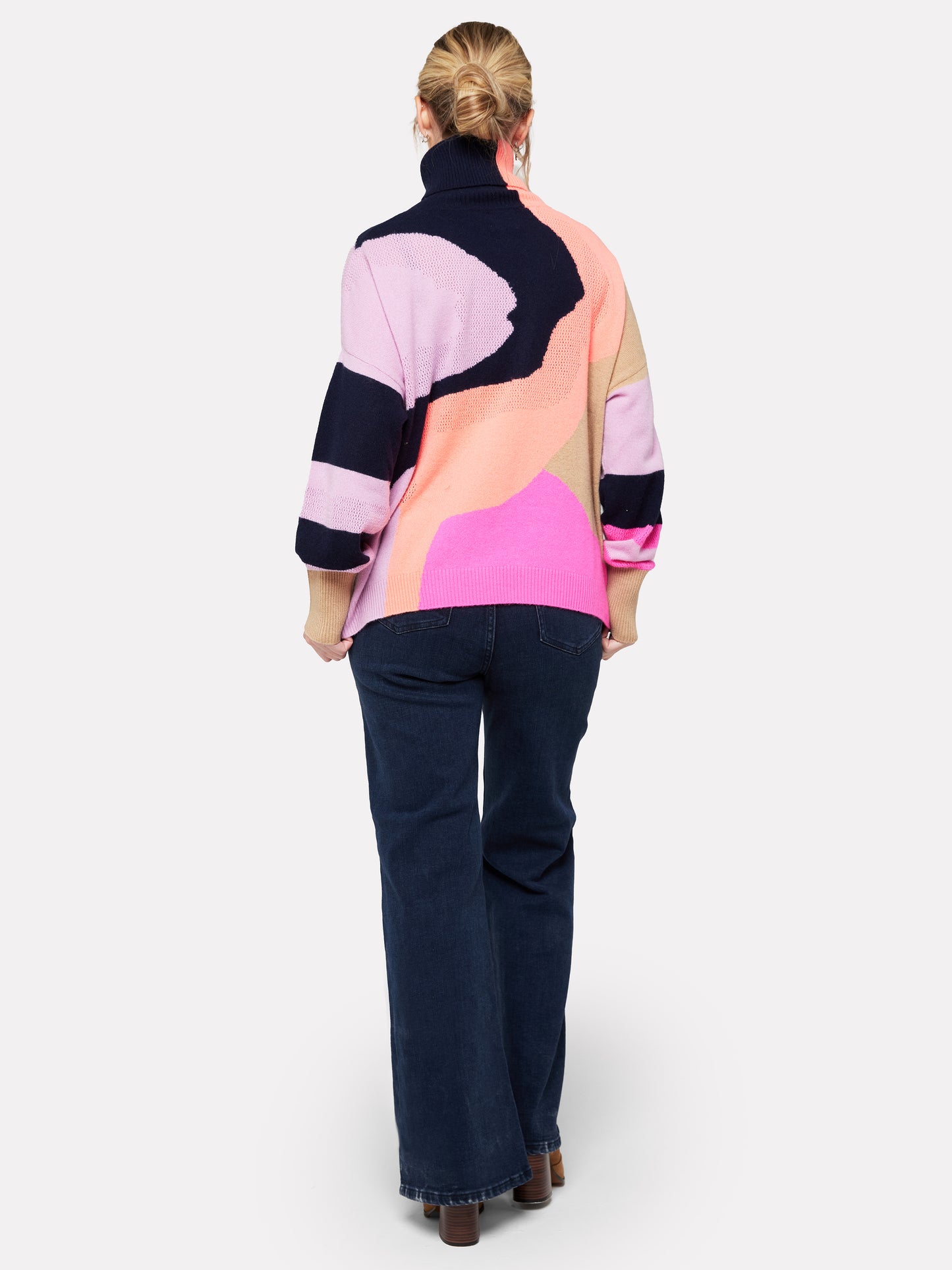 Abstract Cashmere Roll Neck