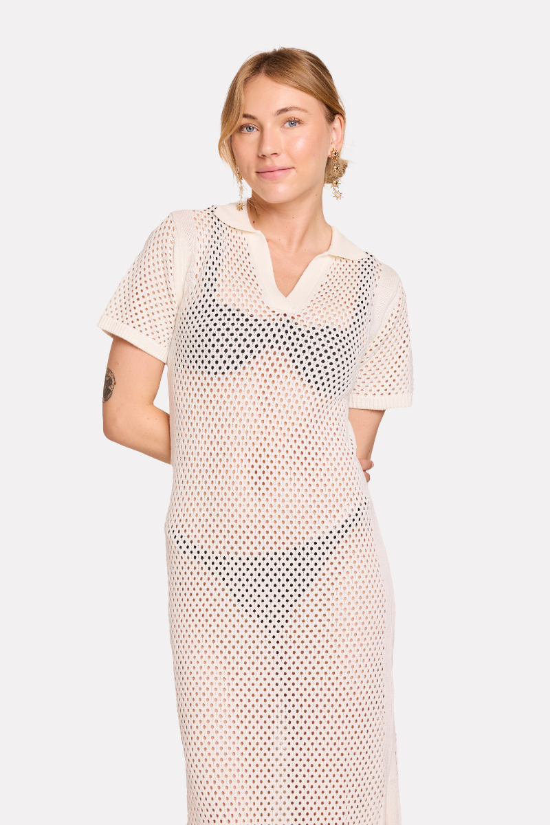 POINTELLE POLO MAXI DRESS