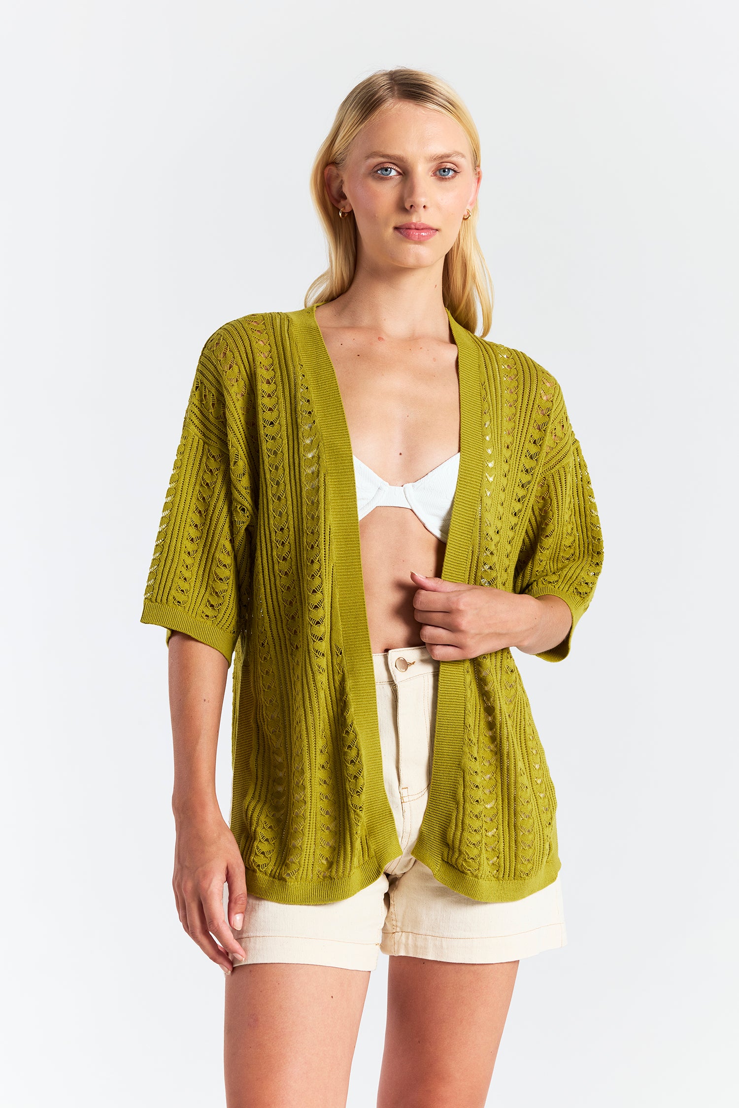 OPEN STITCH KIMONO