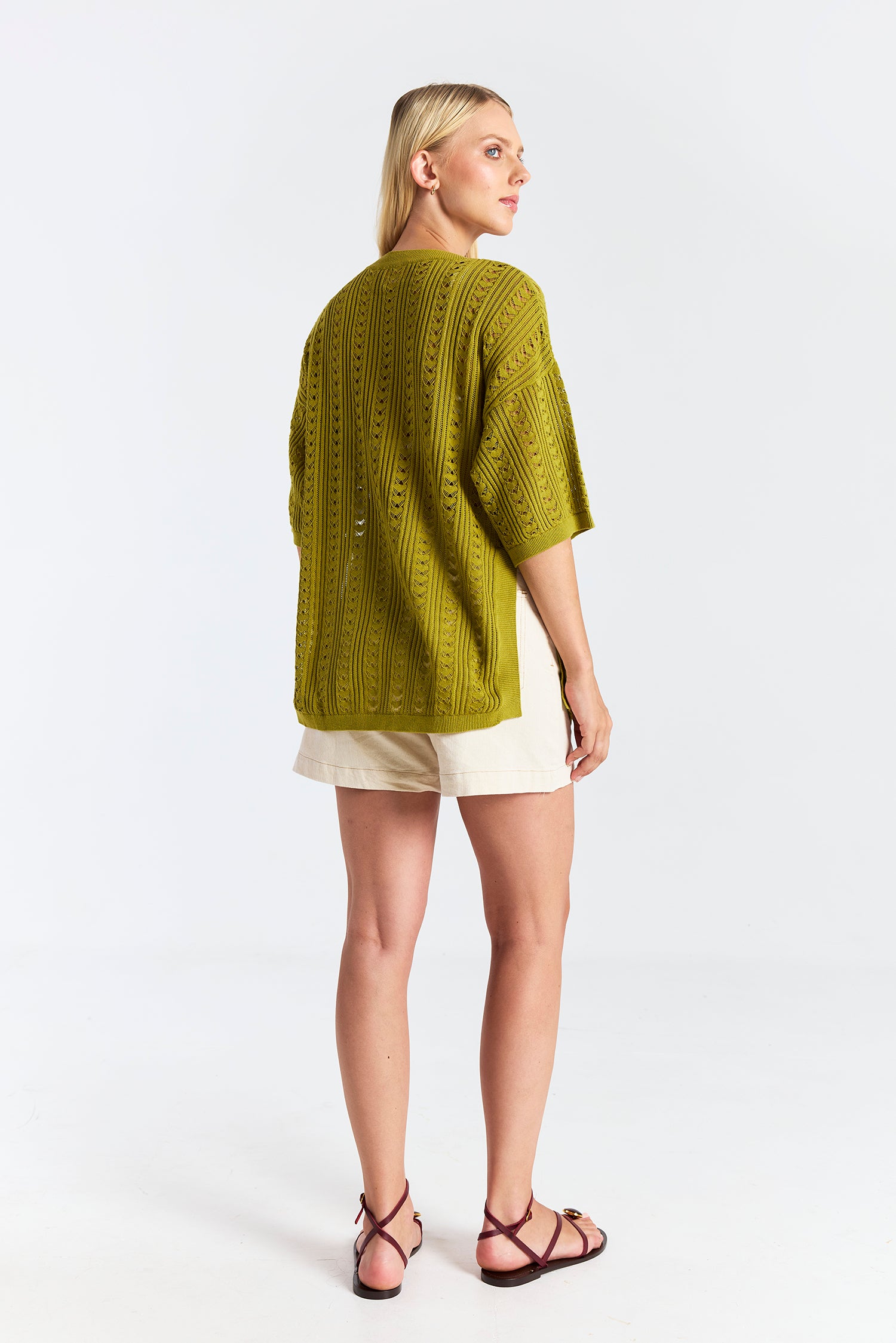 OPEN STITCH KIMONO
