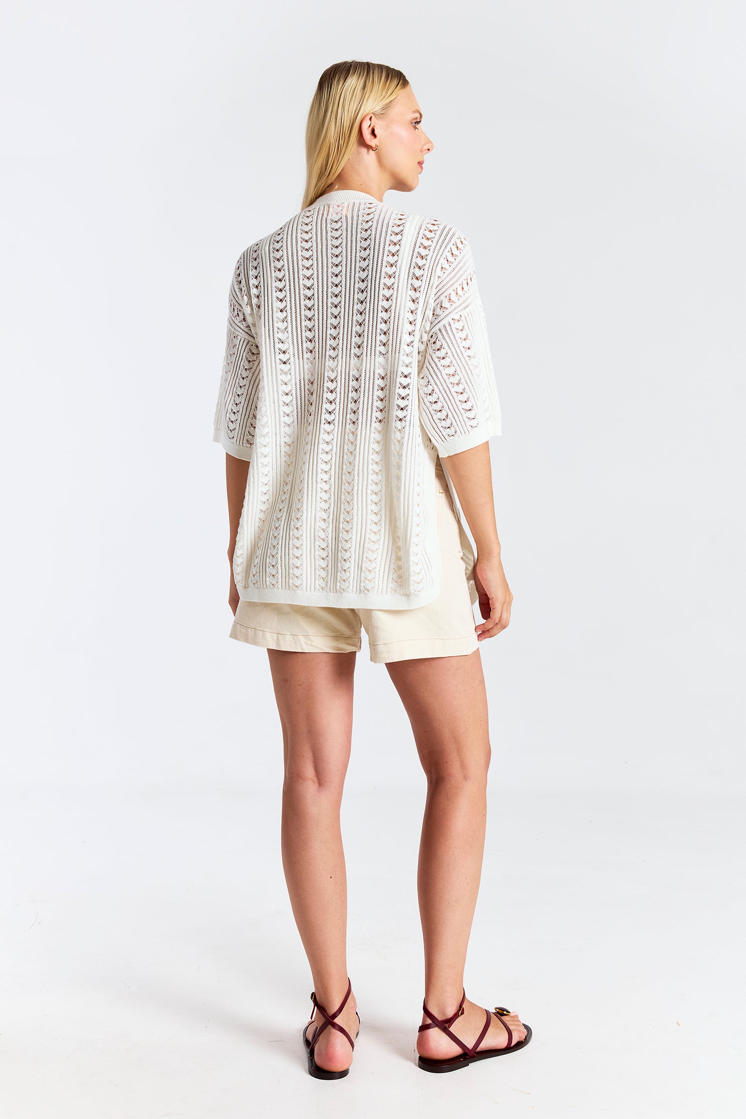 OPEN STITCH KIMONO