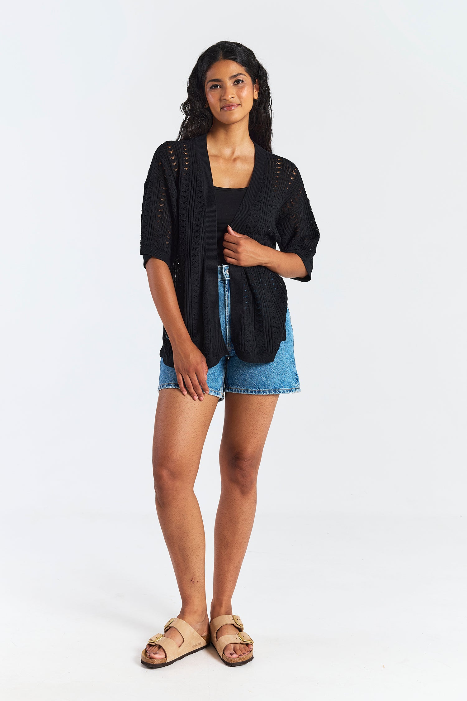 OPEN STITCH KIMONO