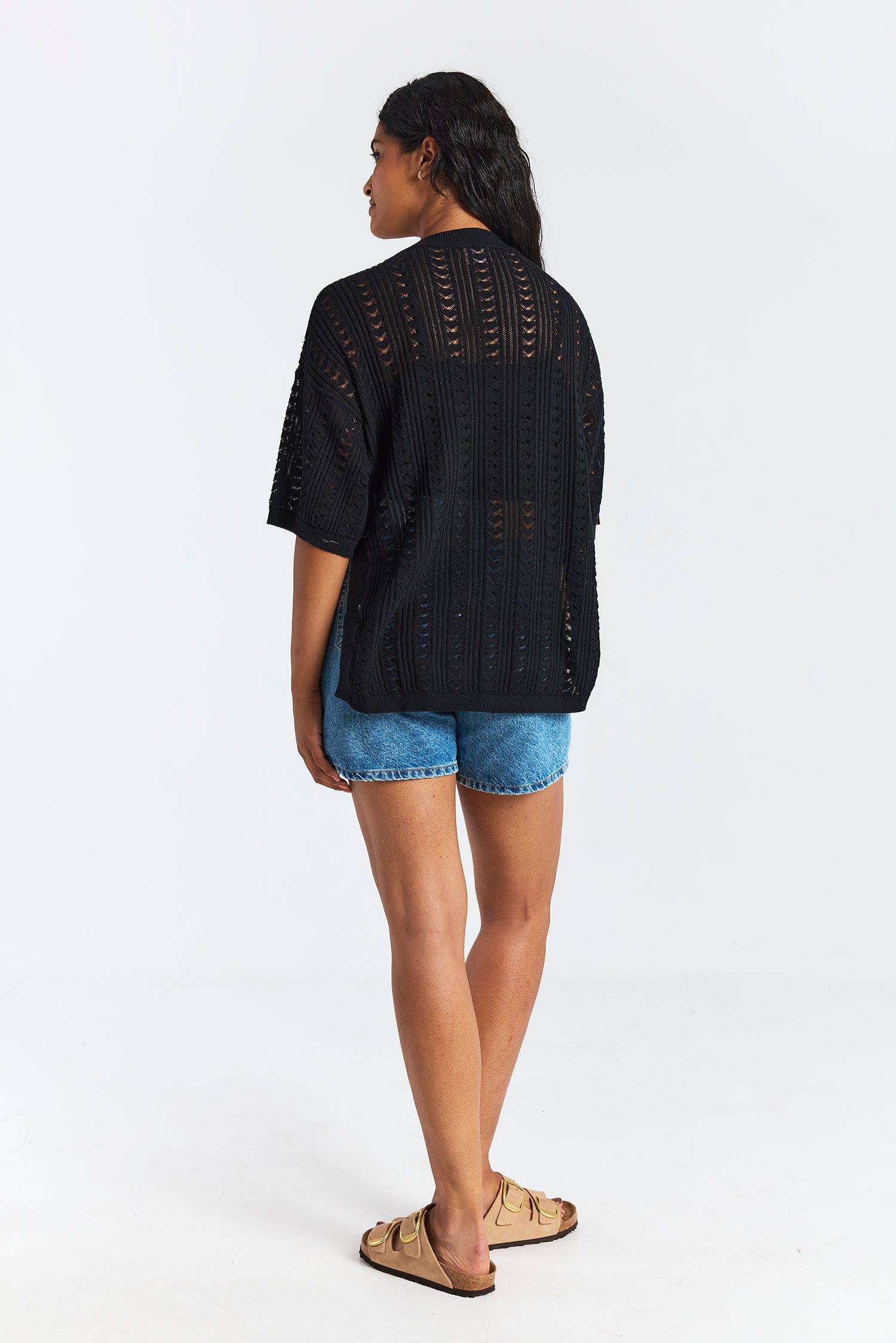 OPEN STITCH KIMONO