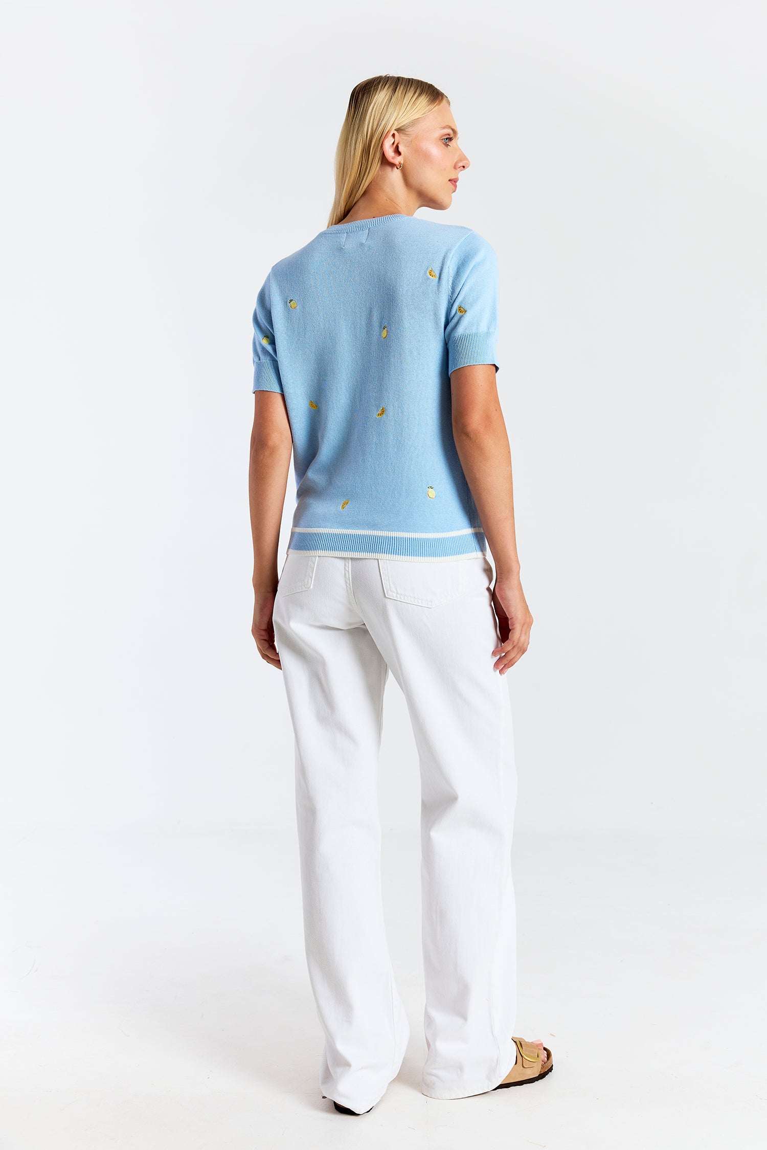 LEMON DITSY EMBROIDERY TEE
