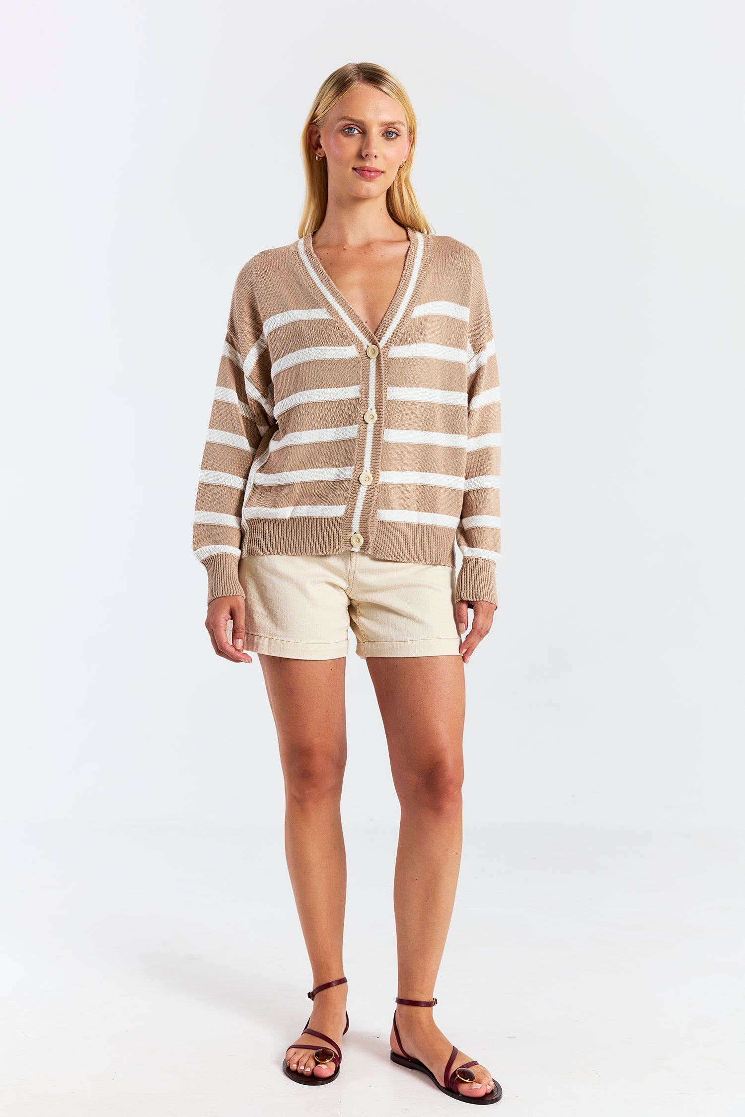 REVERSE STRIPE CARDIGAN