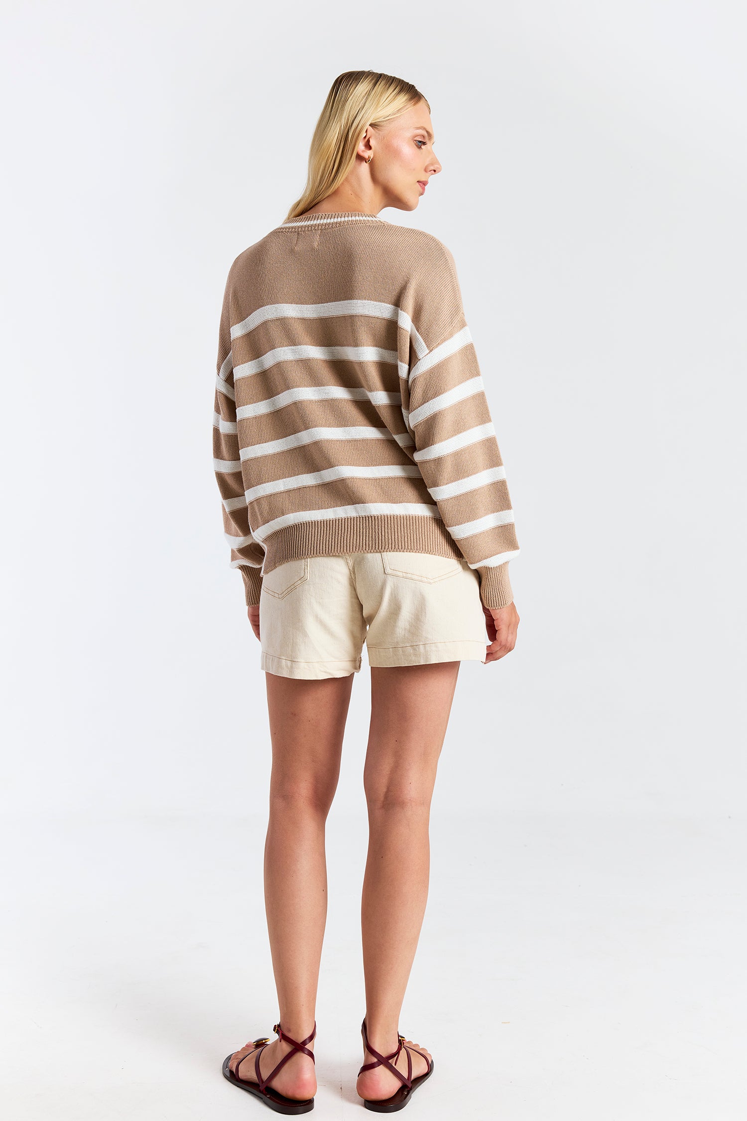REVERSE STRIPE CARDIGAN