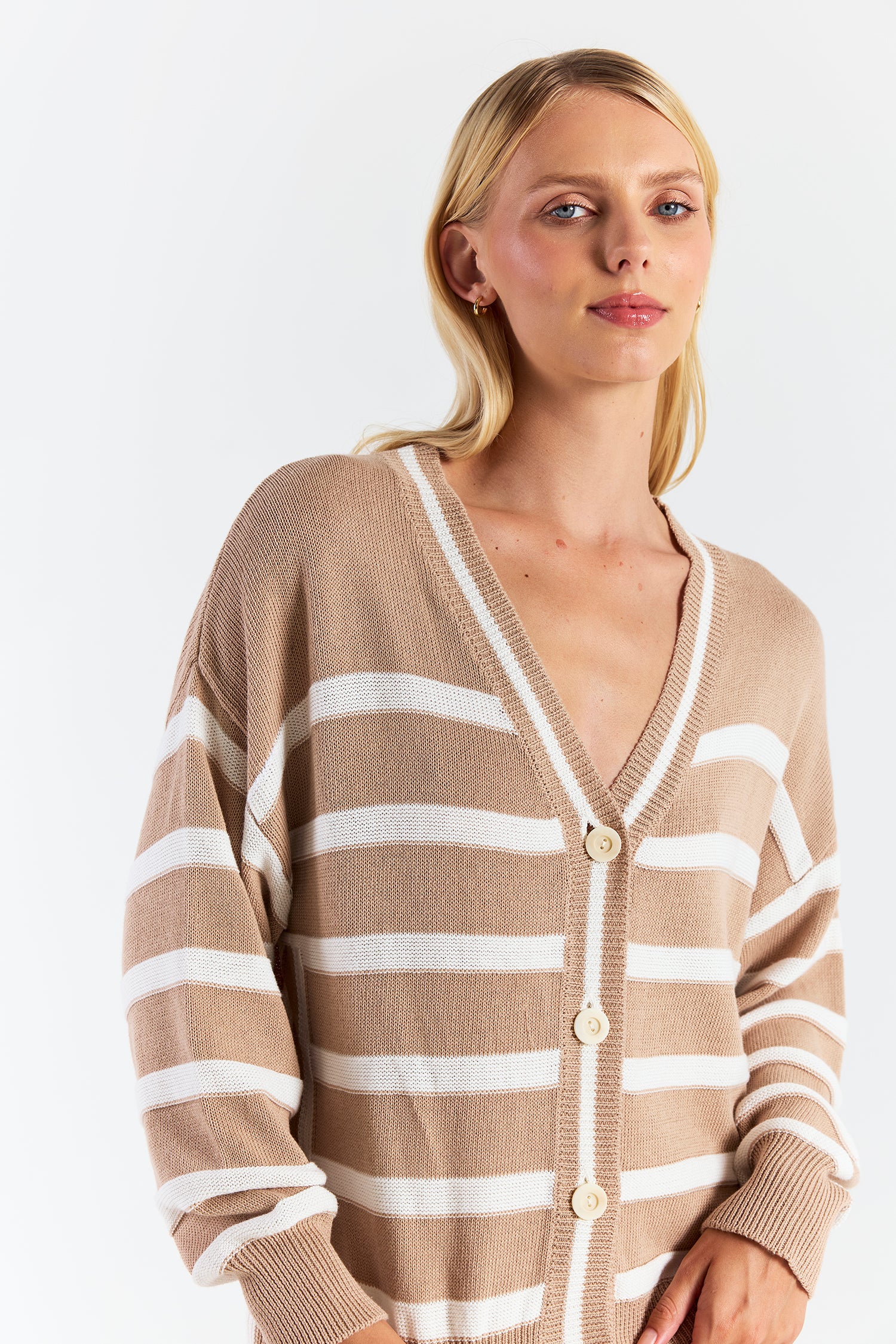 REVERSE STRIPE CARDIGAN