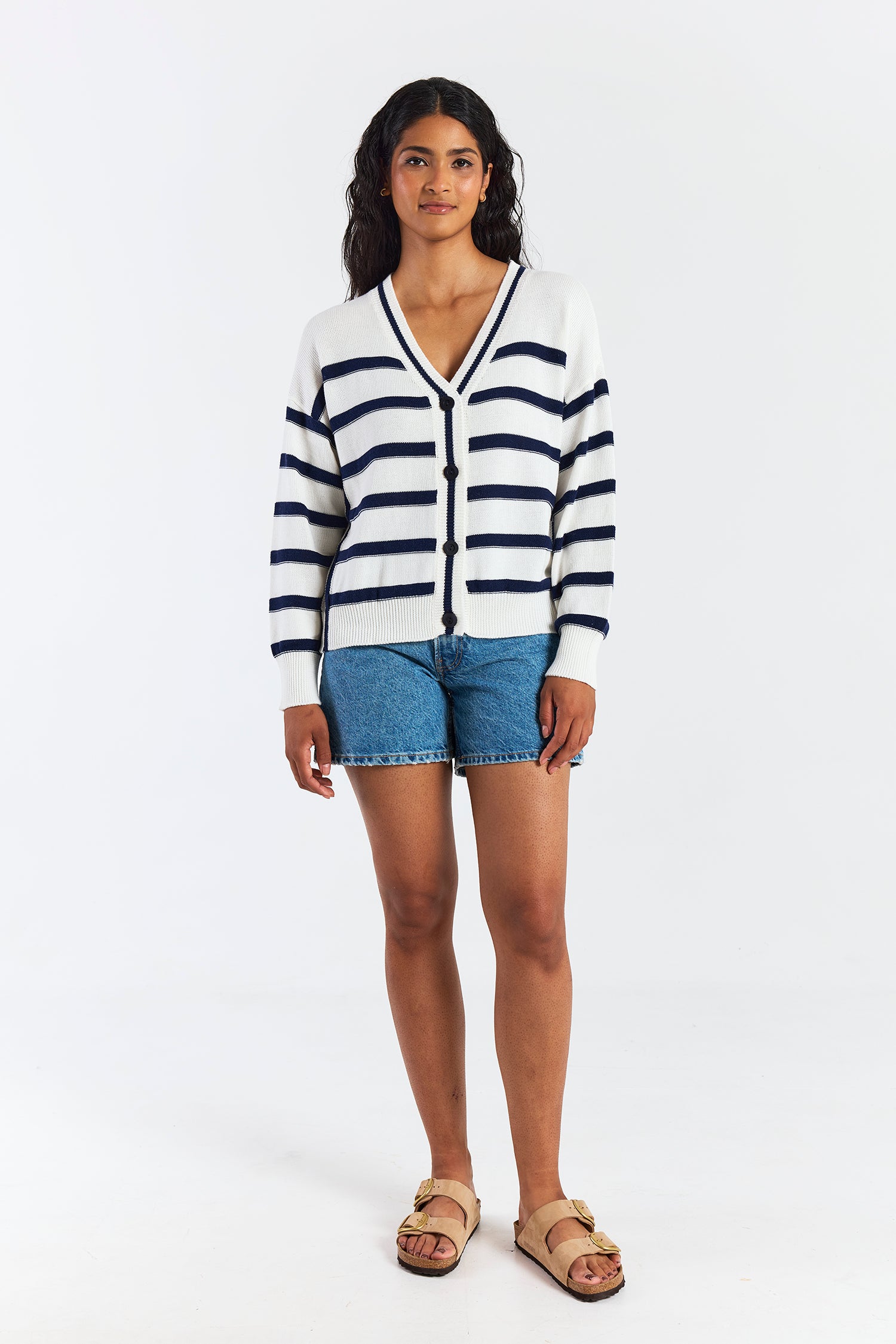 REVERSE STRIPE CARDIGAN