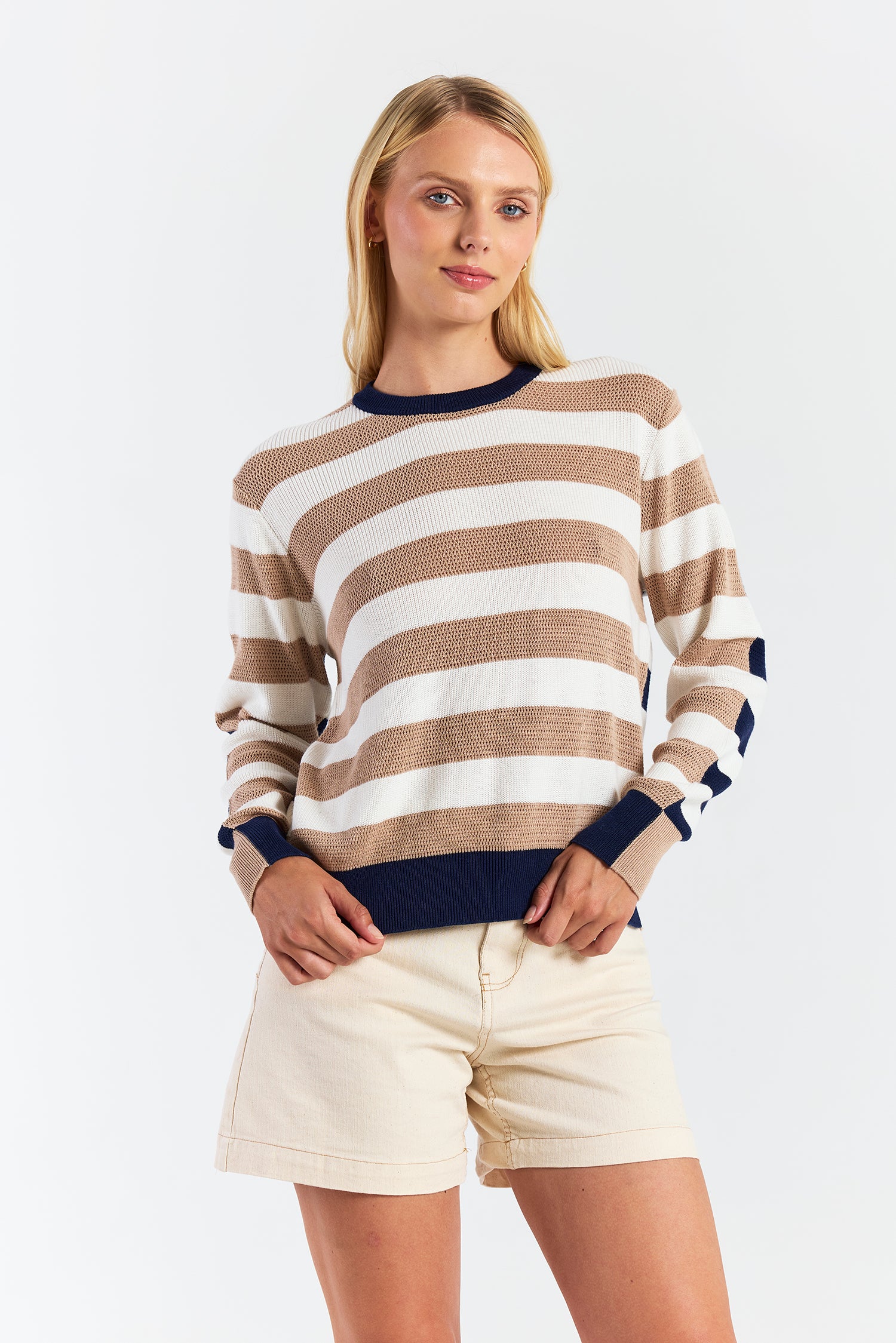 MESH STRIPE CREW