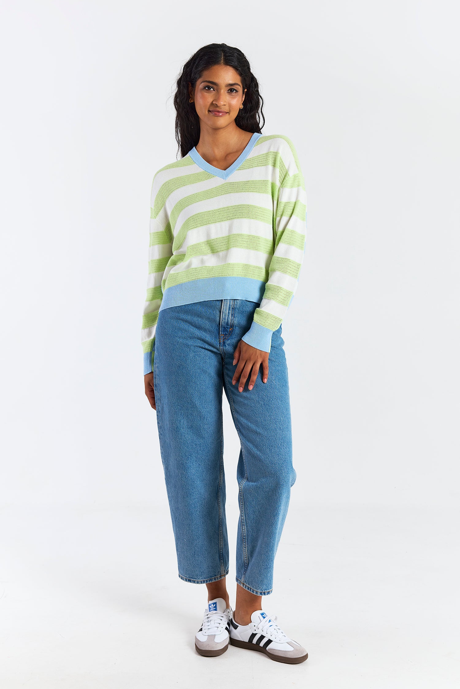 MESH STRIPE CREW