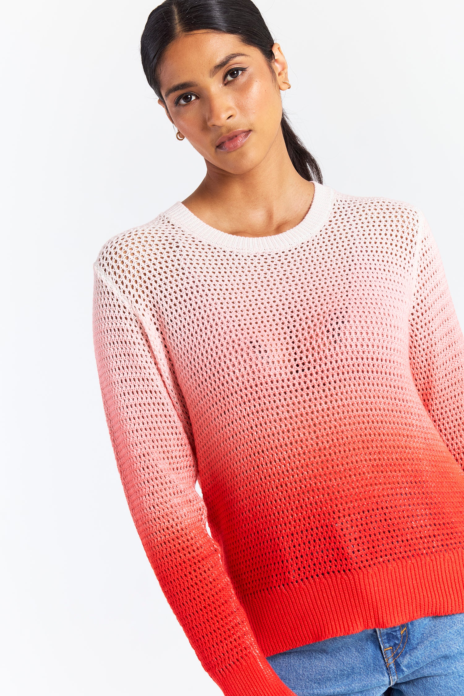 MESH DIP DYE CREW