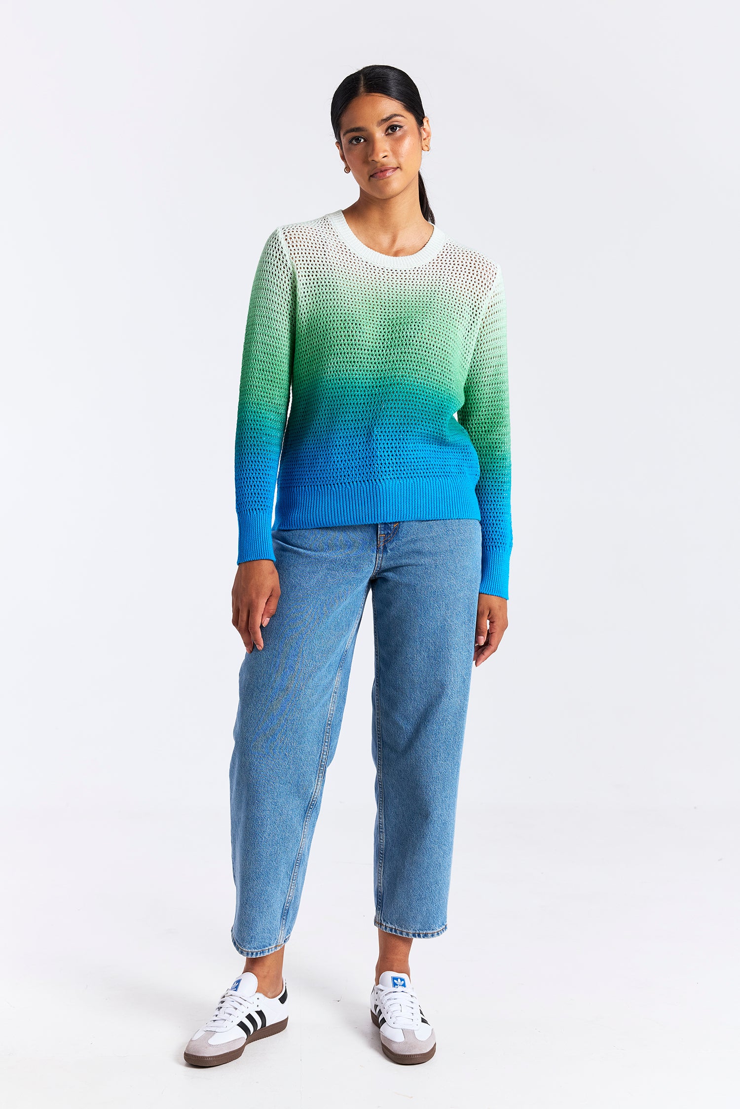 MESH DIP DYE CREW