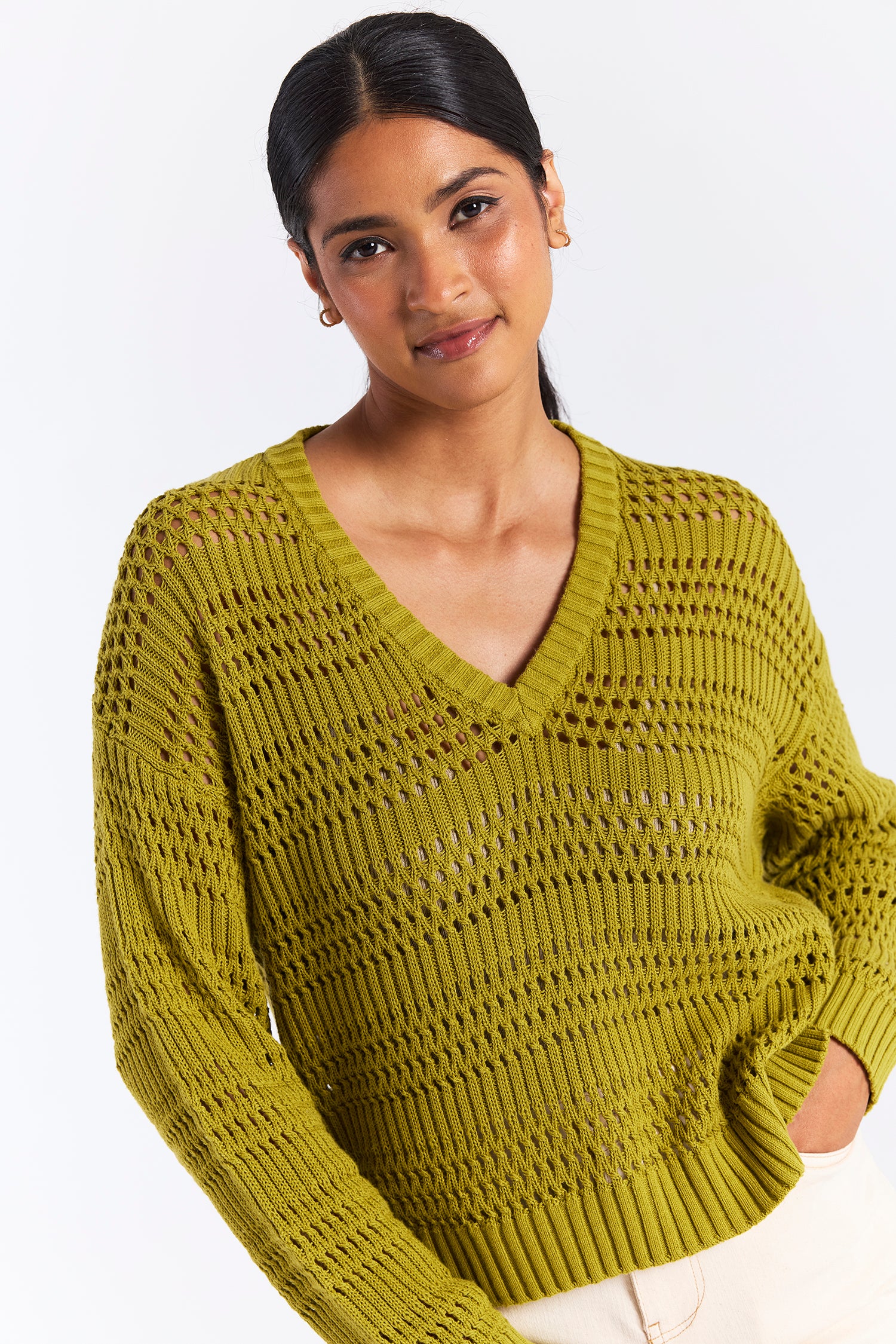 SARAH STITCH CROPPED V