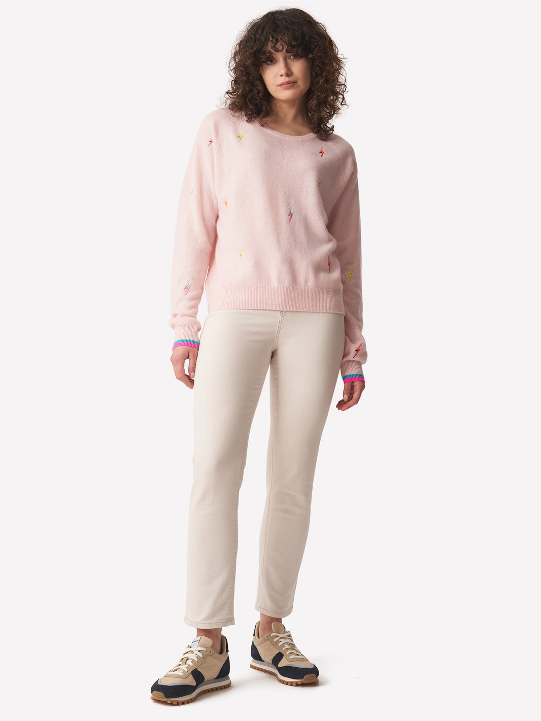 & Isla T Cashmere JETT Lightening Bolt Grey Jumper main image 1