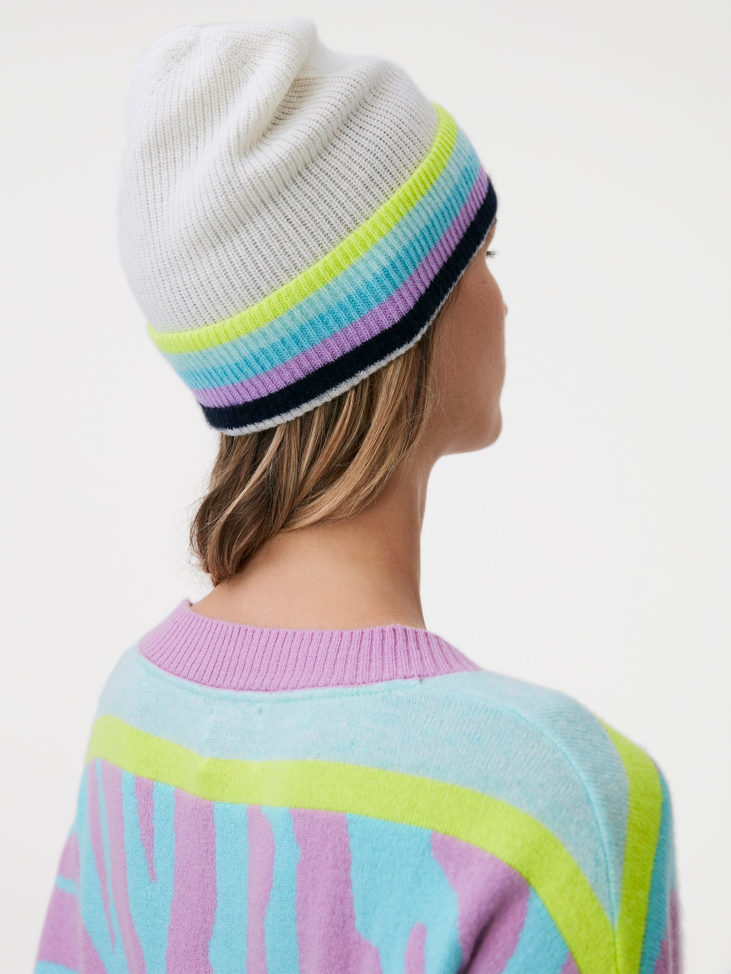 Rainbow Stripe Cashmere Hat