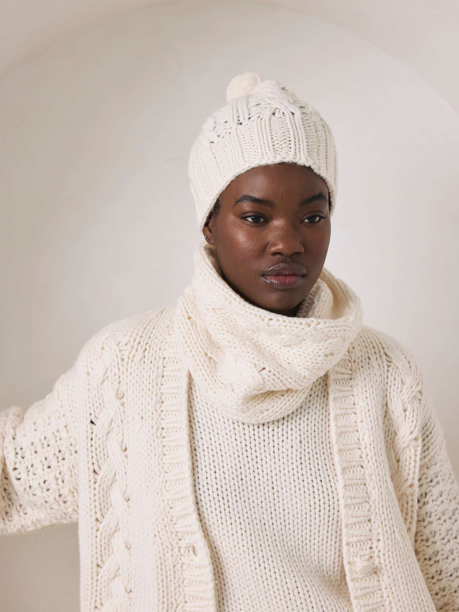 White Label Cashmere Bobble Hat